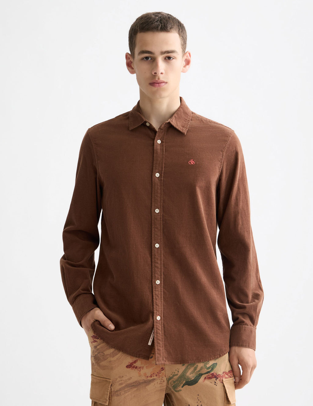 Regular-fit corduroy shirt