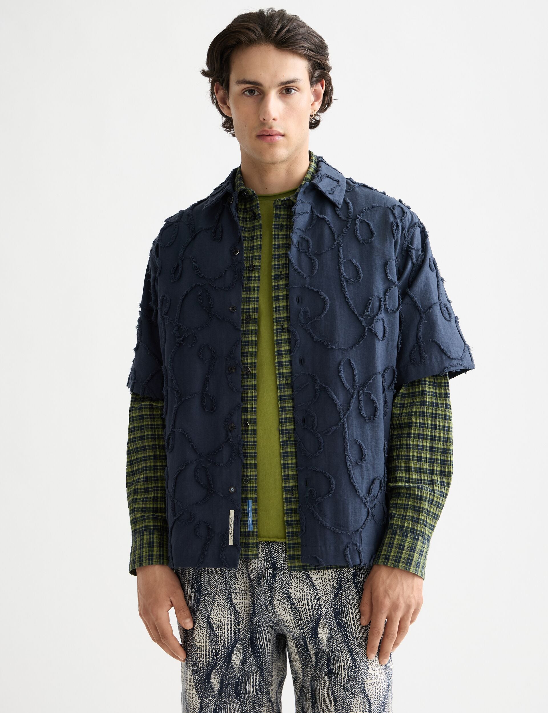 Jacquard short-sleeved shirt