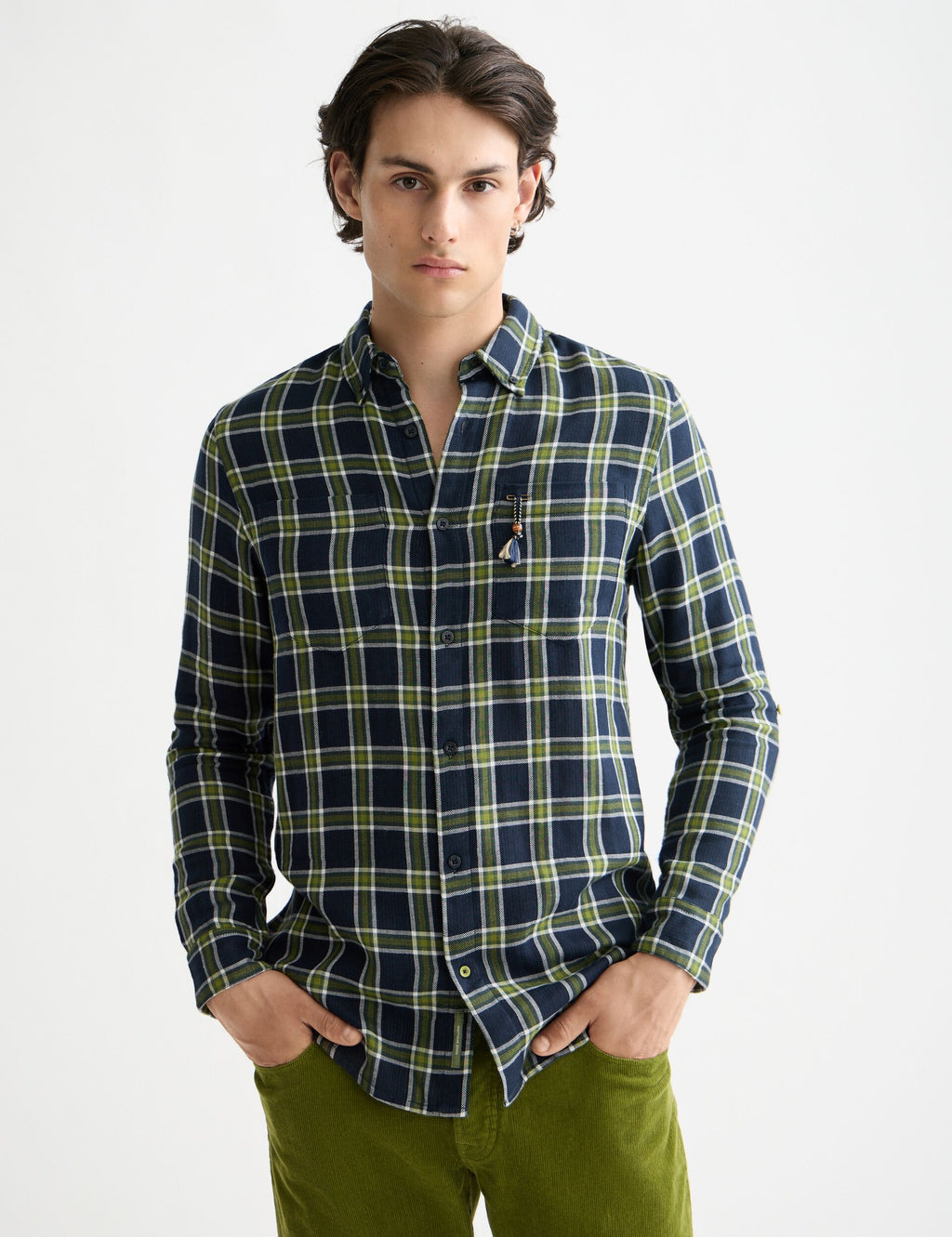 Double-face regular fit shirt