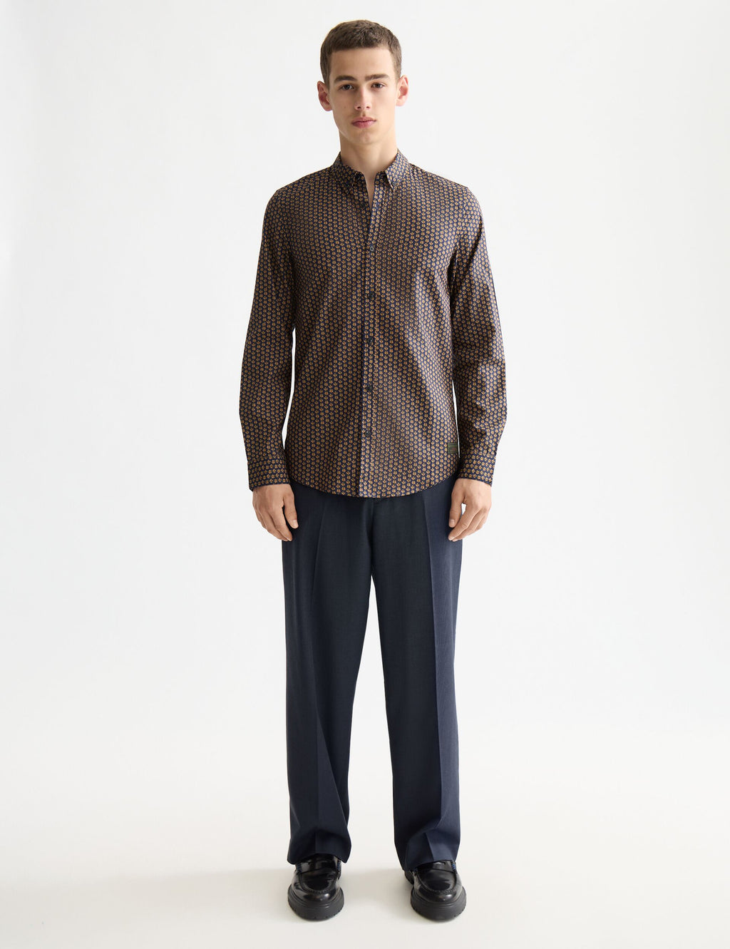 Micro All Over Printed slim-fit shirt