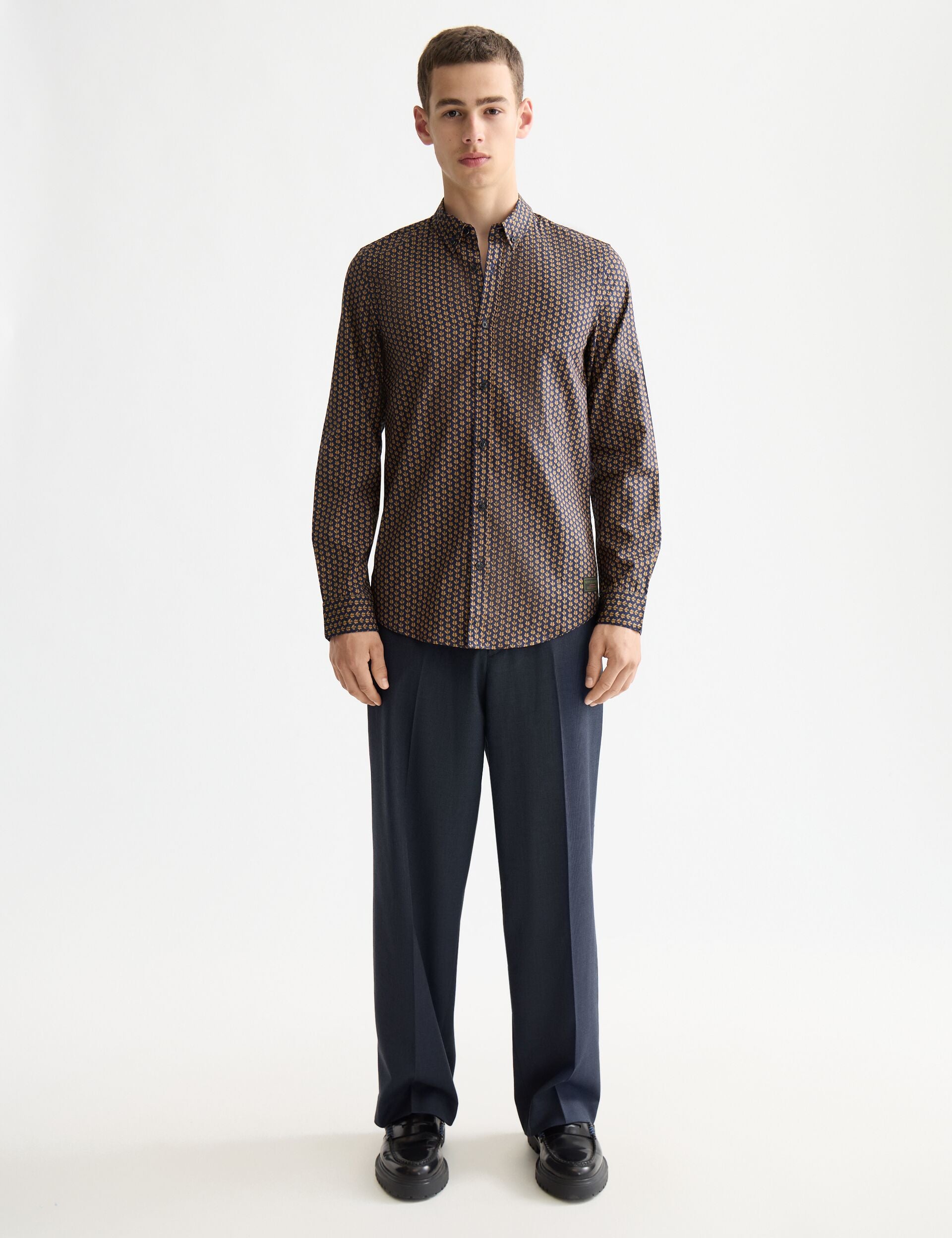 Micro All Over Printed slim-fit shirt