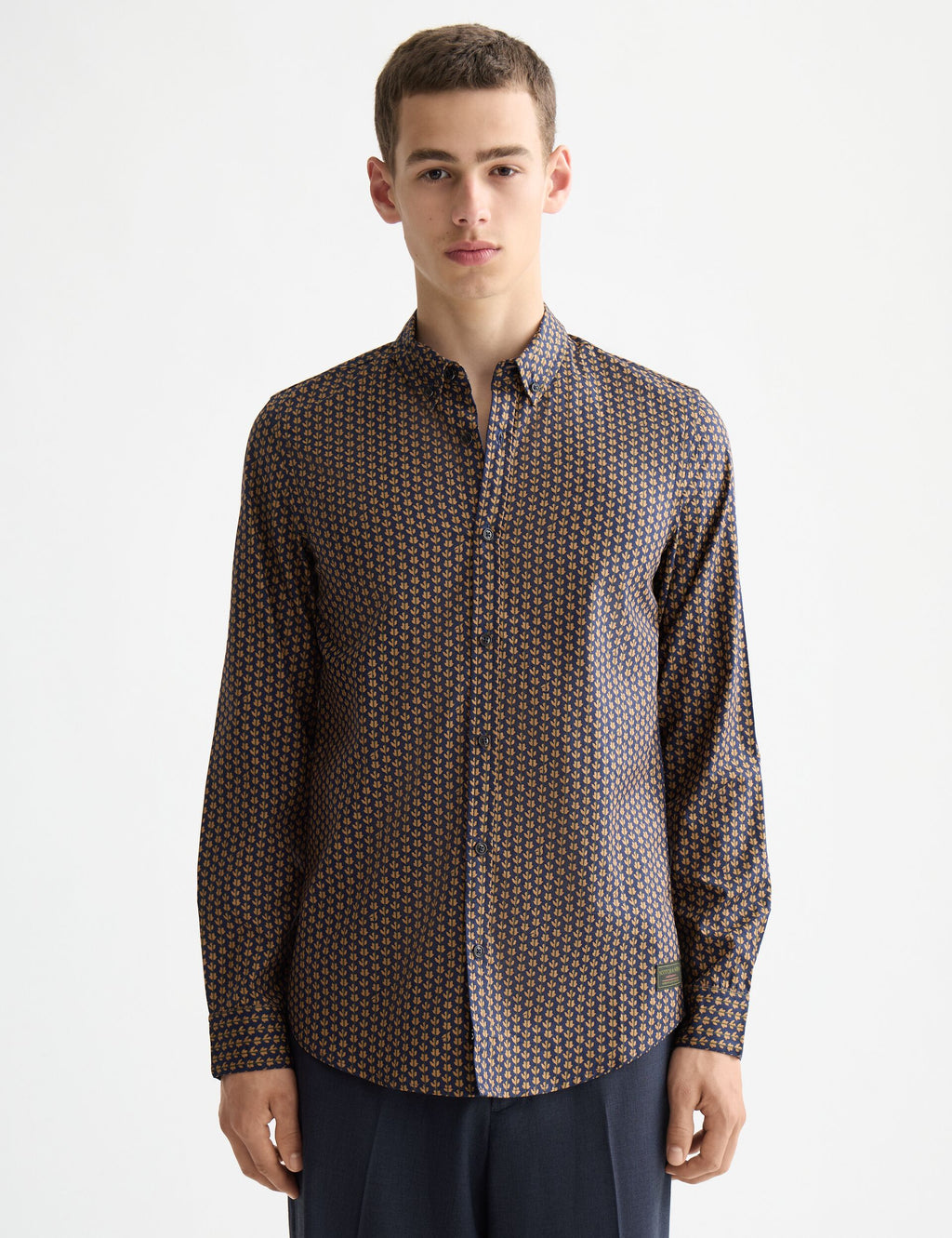 Micro All Over Printed slim-fit shirt