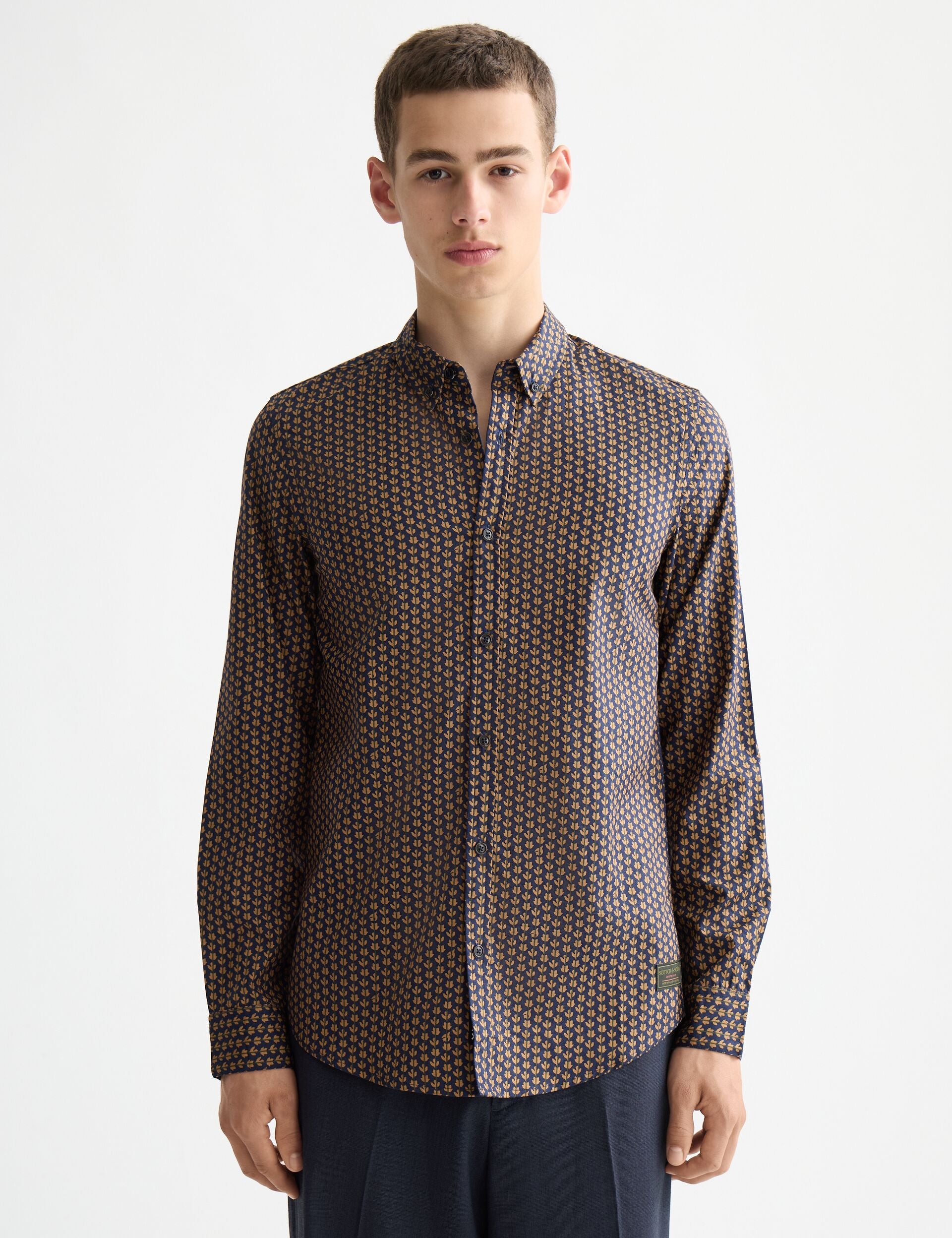 Micro All Over Printed slim-fit shirt