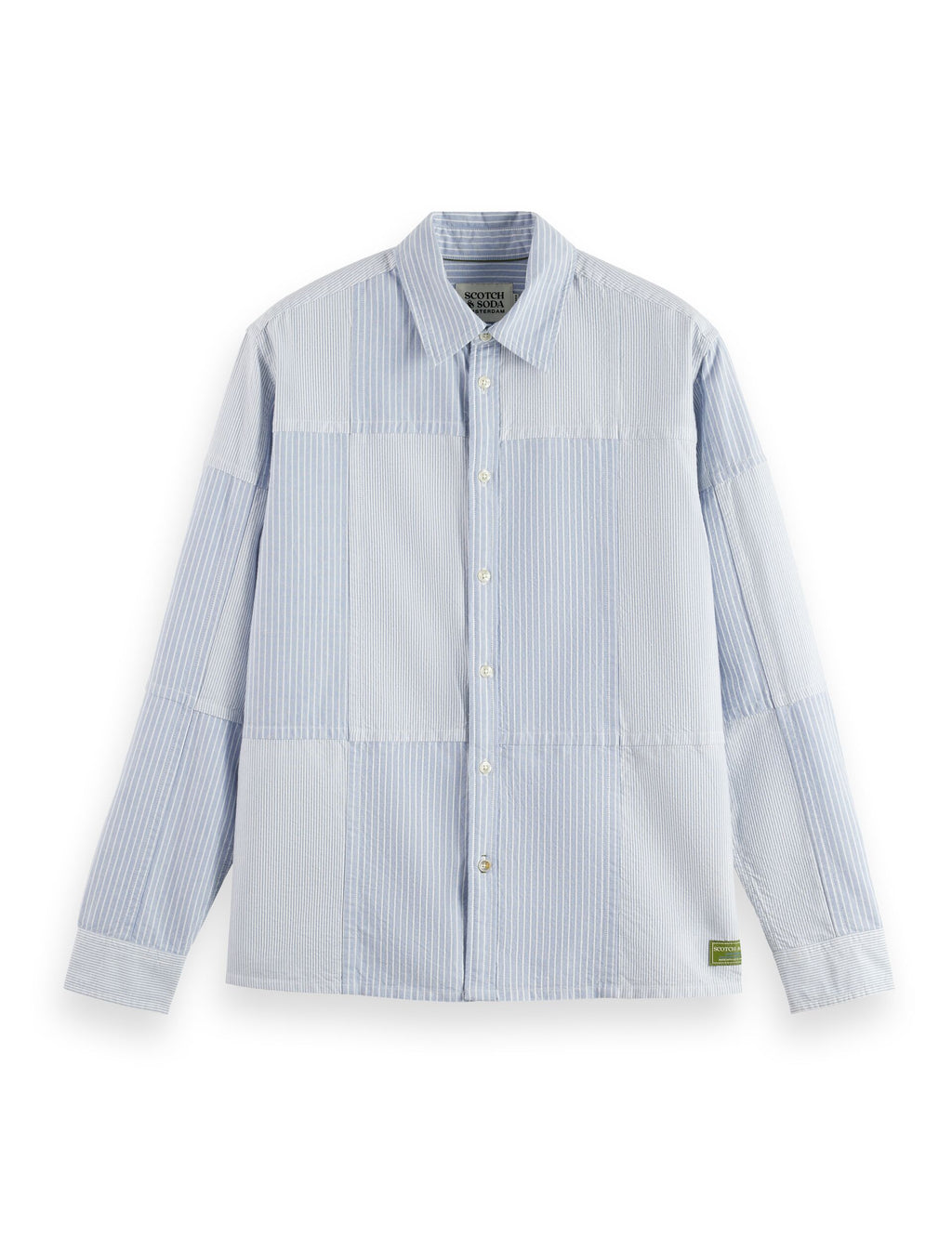 Patchwork relaxed-fit oxford shirt