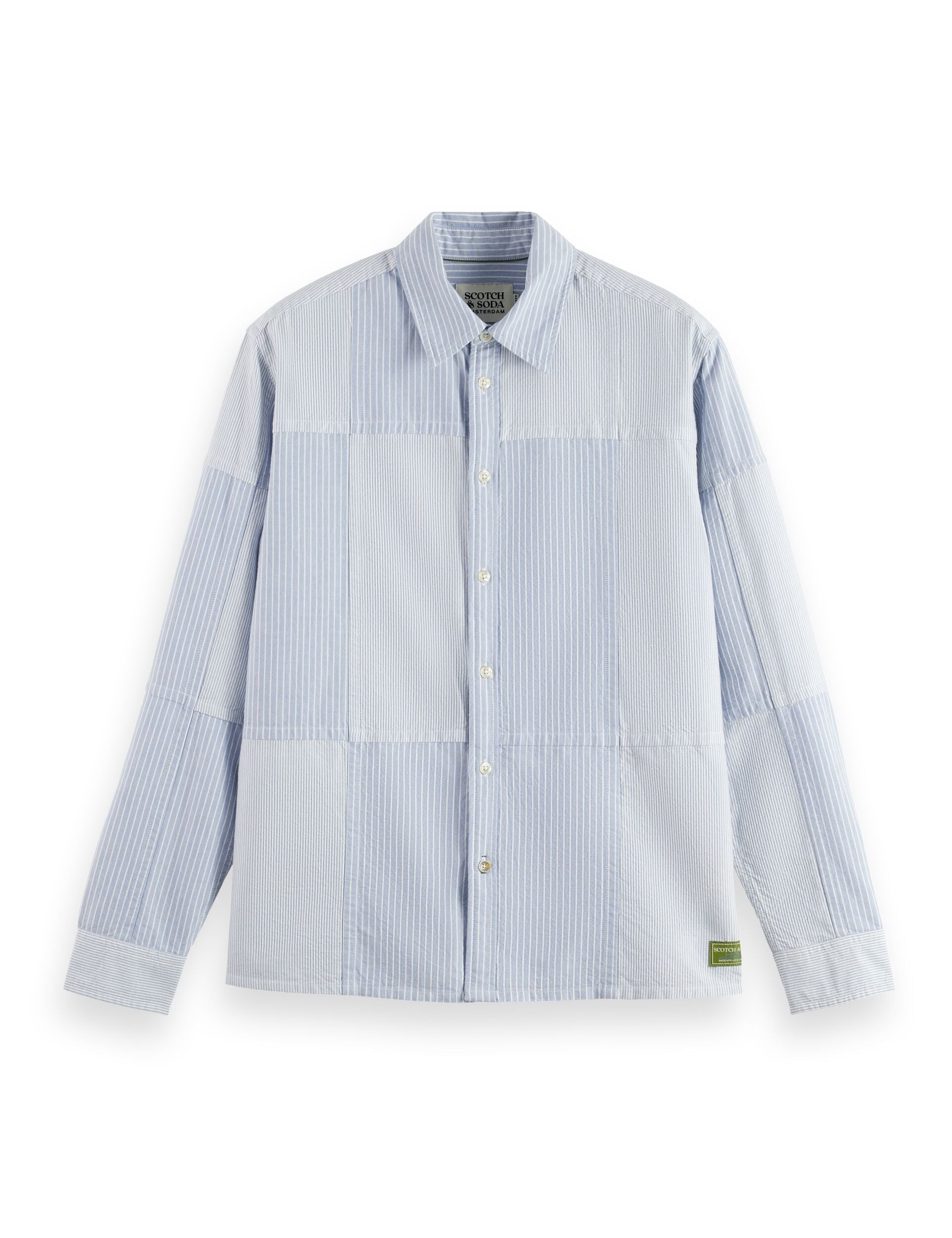 Patchwork relaxed-fit oxford shirt