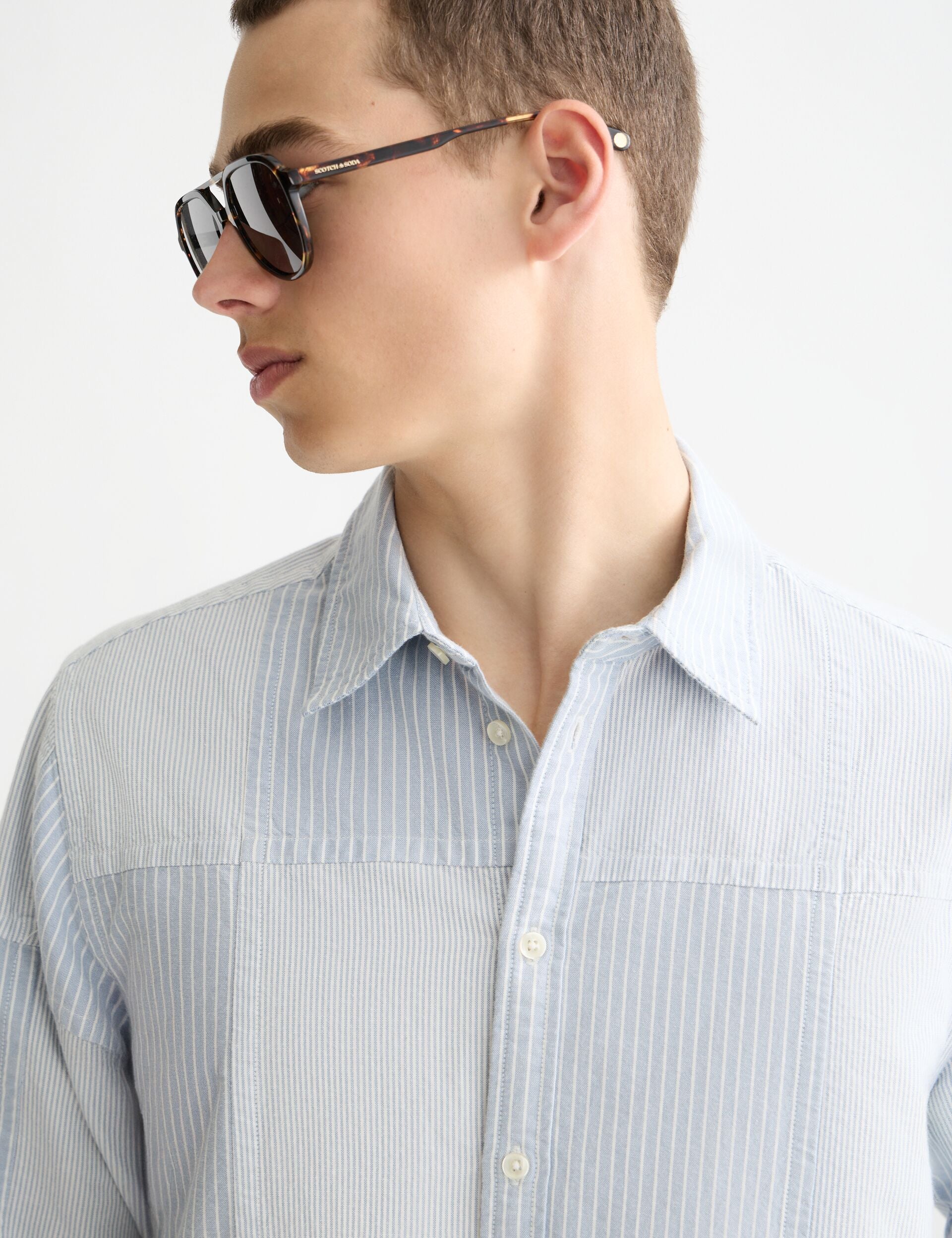 Patchwork relaxed-fit oxford shirt – Scotch & Soda