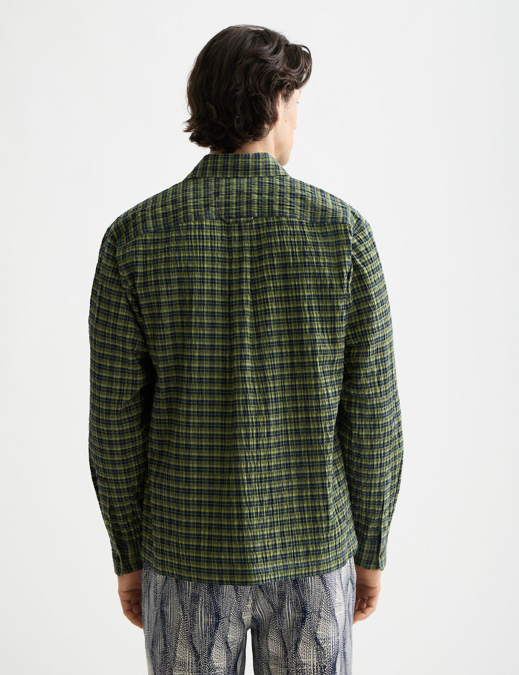 Crinkle checked shirt