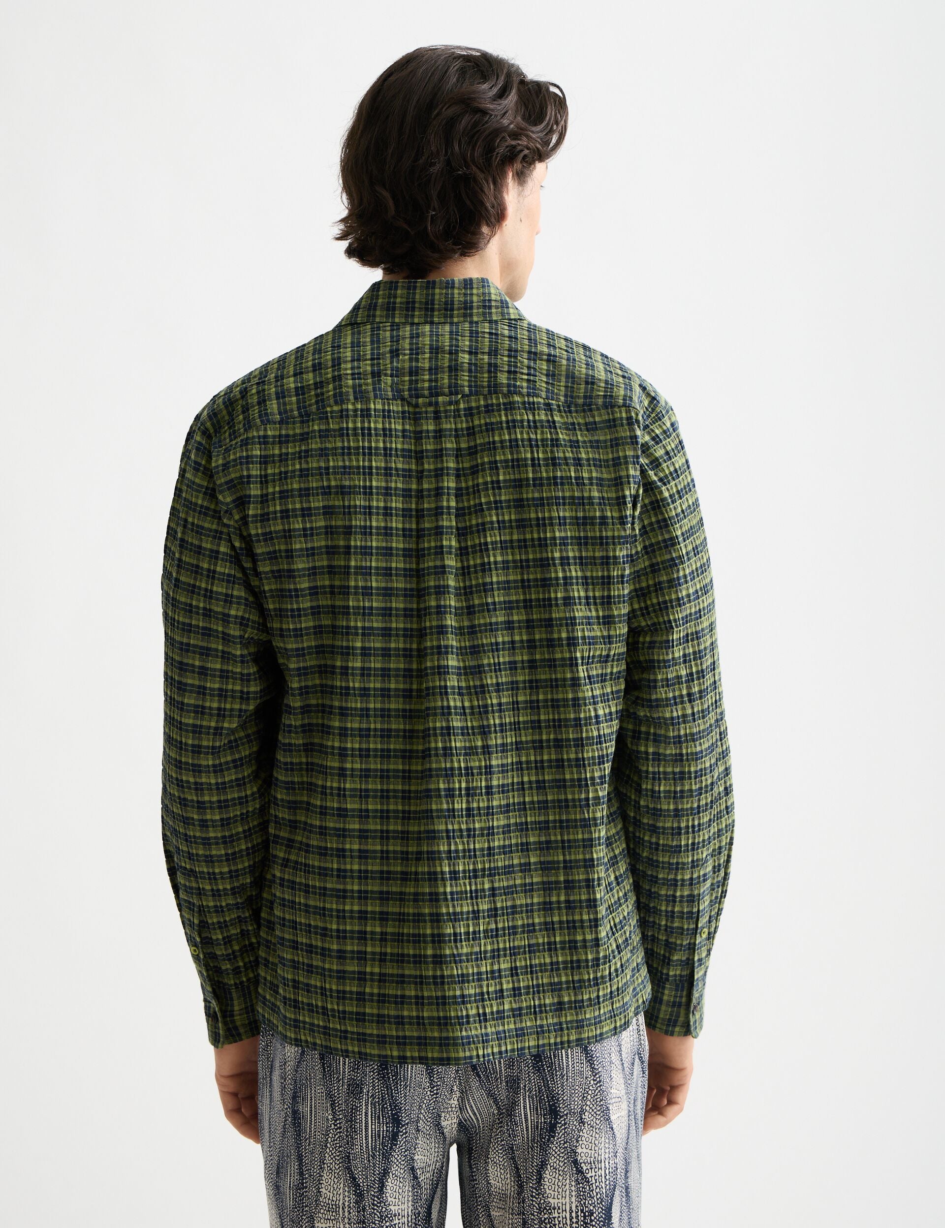 Crinkle checked shirt