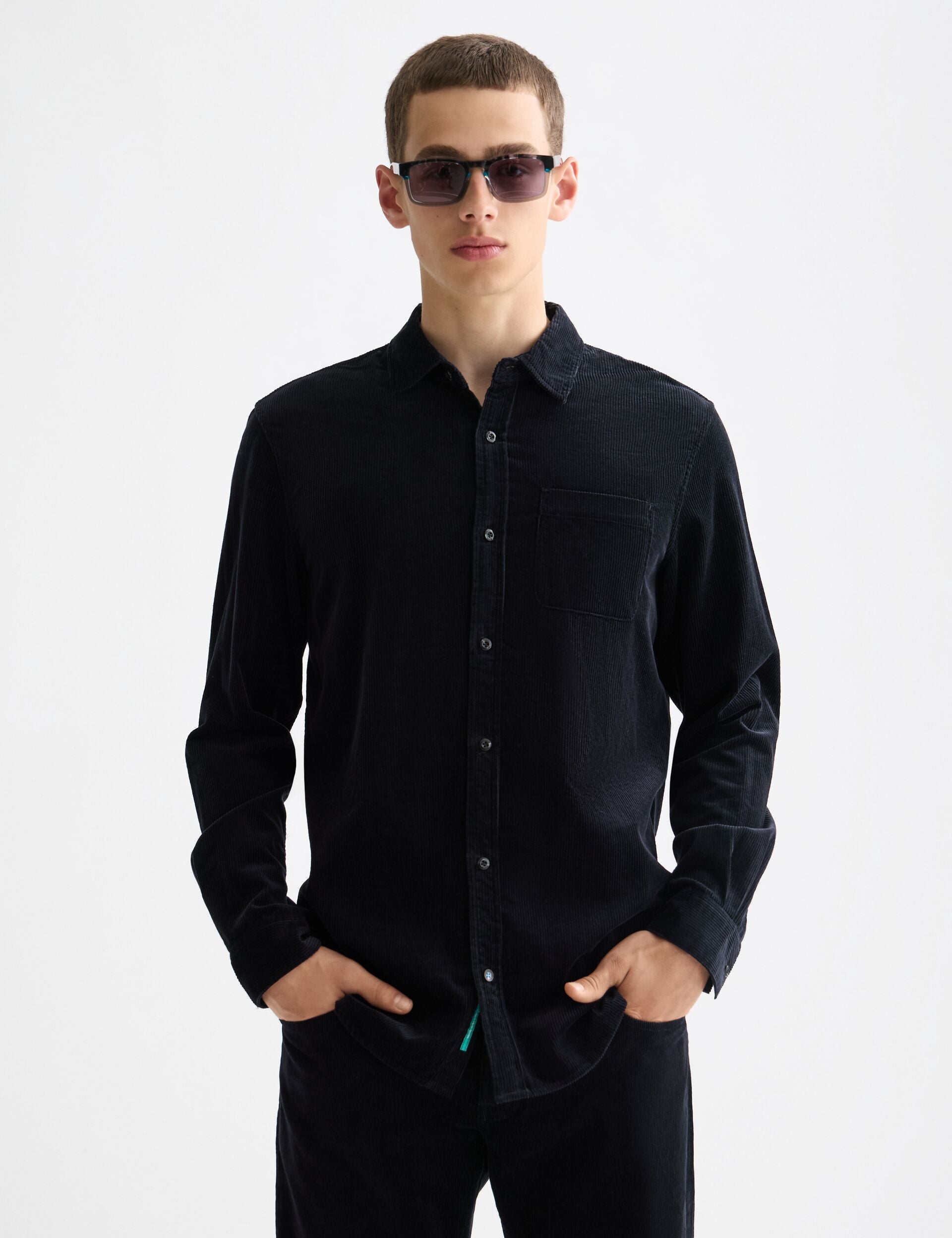 Regular-fit corduroy shirt