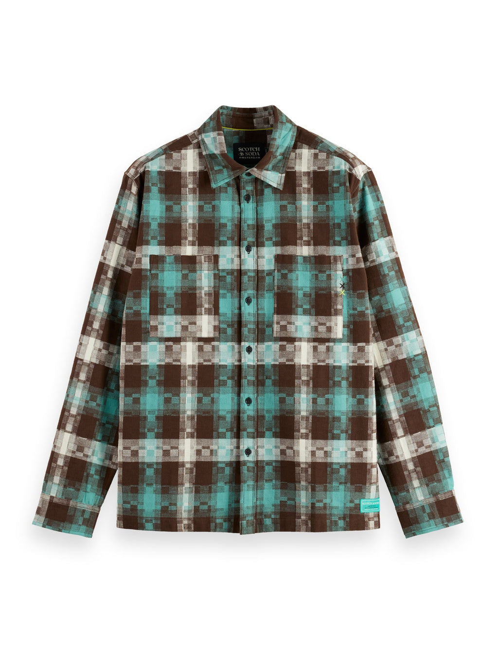 Abstract check relaxed-fit shirt