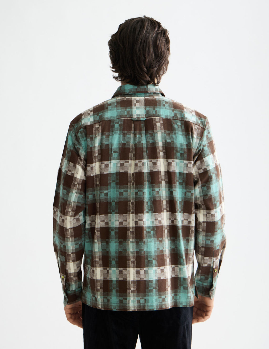 Abstract check relaxed-fit shirt