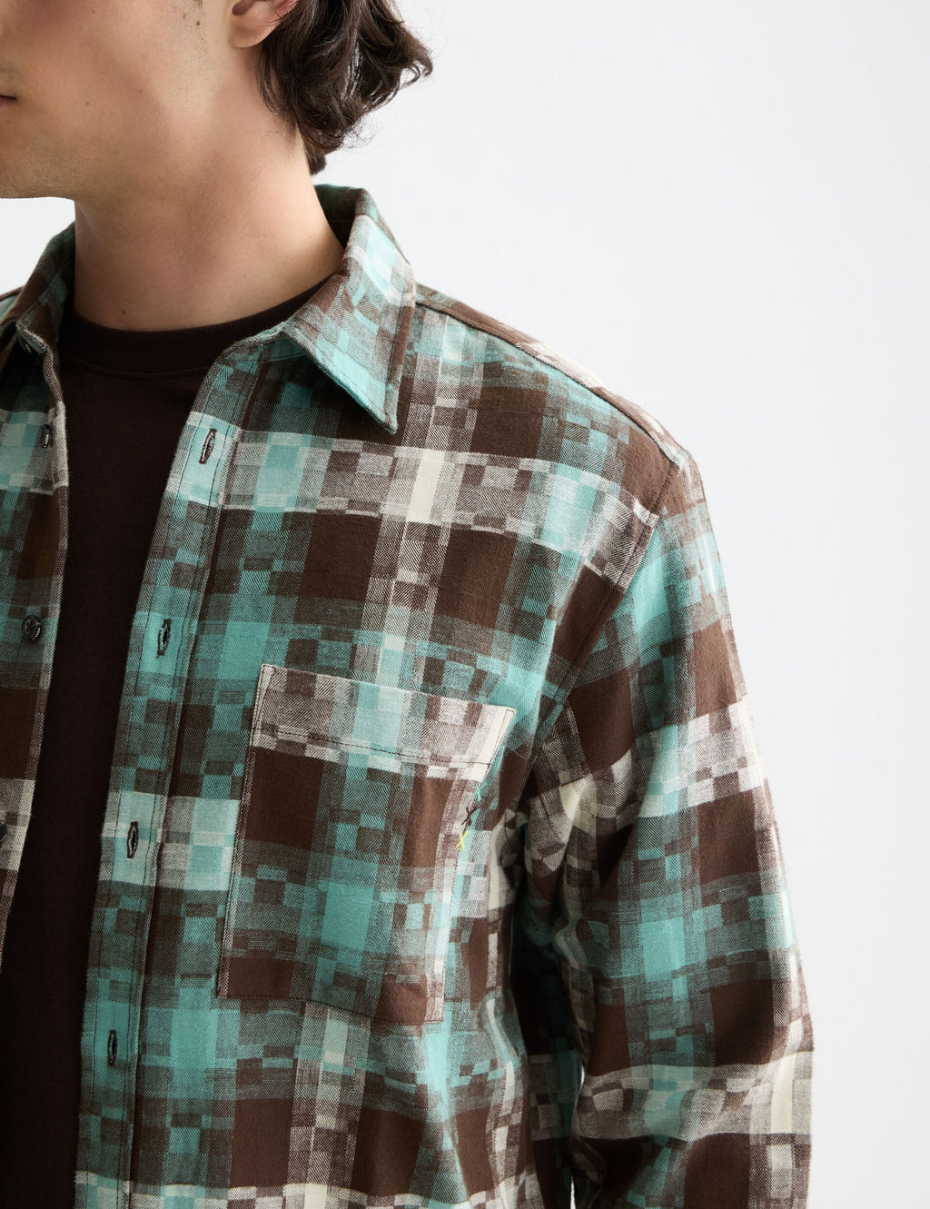 Abstract check relaxed-fit shirt