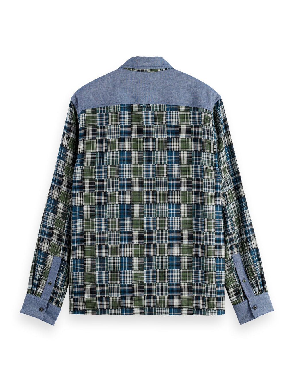 Patchwork flannel relaxed-fit shirt