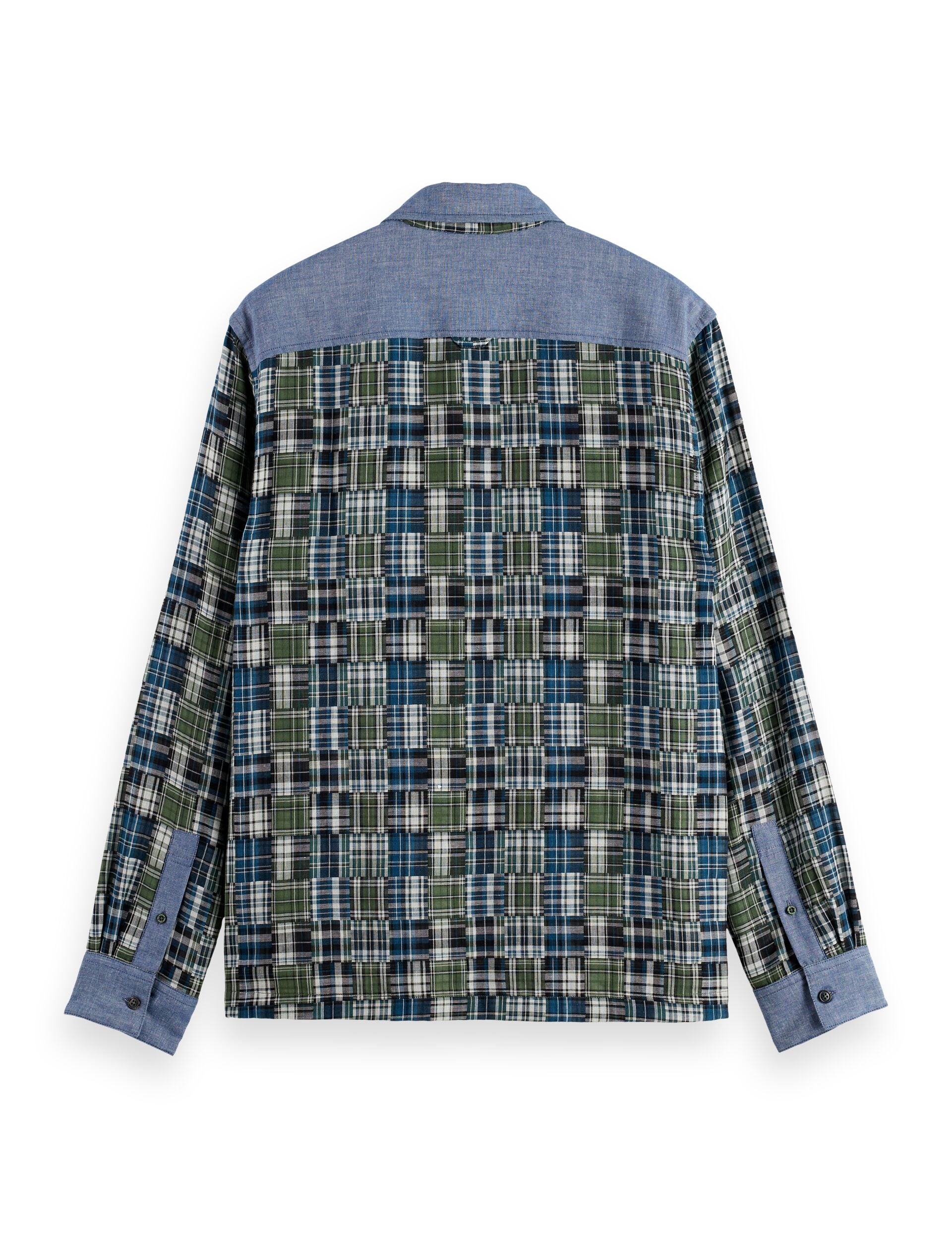 Patchwork flannel relaxed-fit shirt