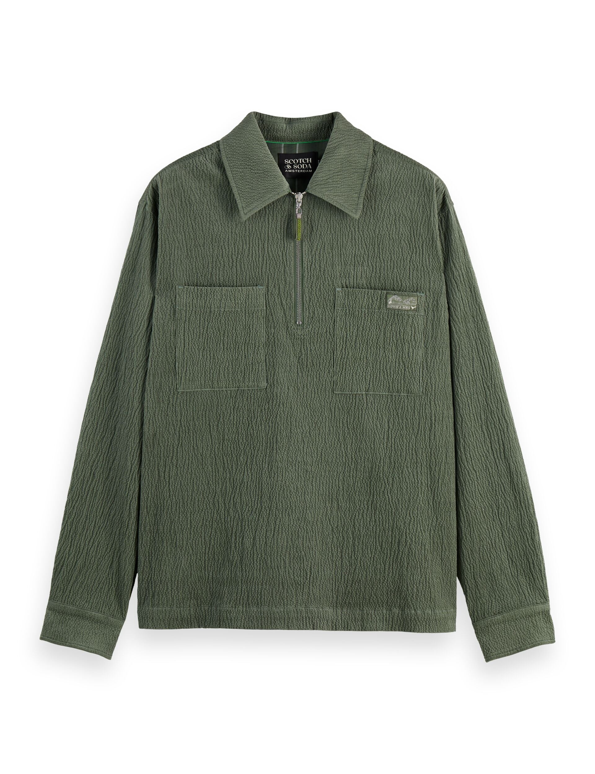 Quarter zip corduroy shirt