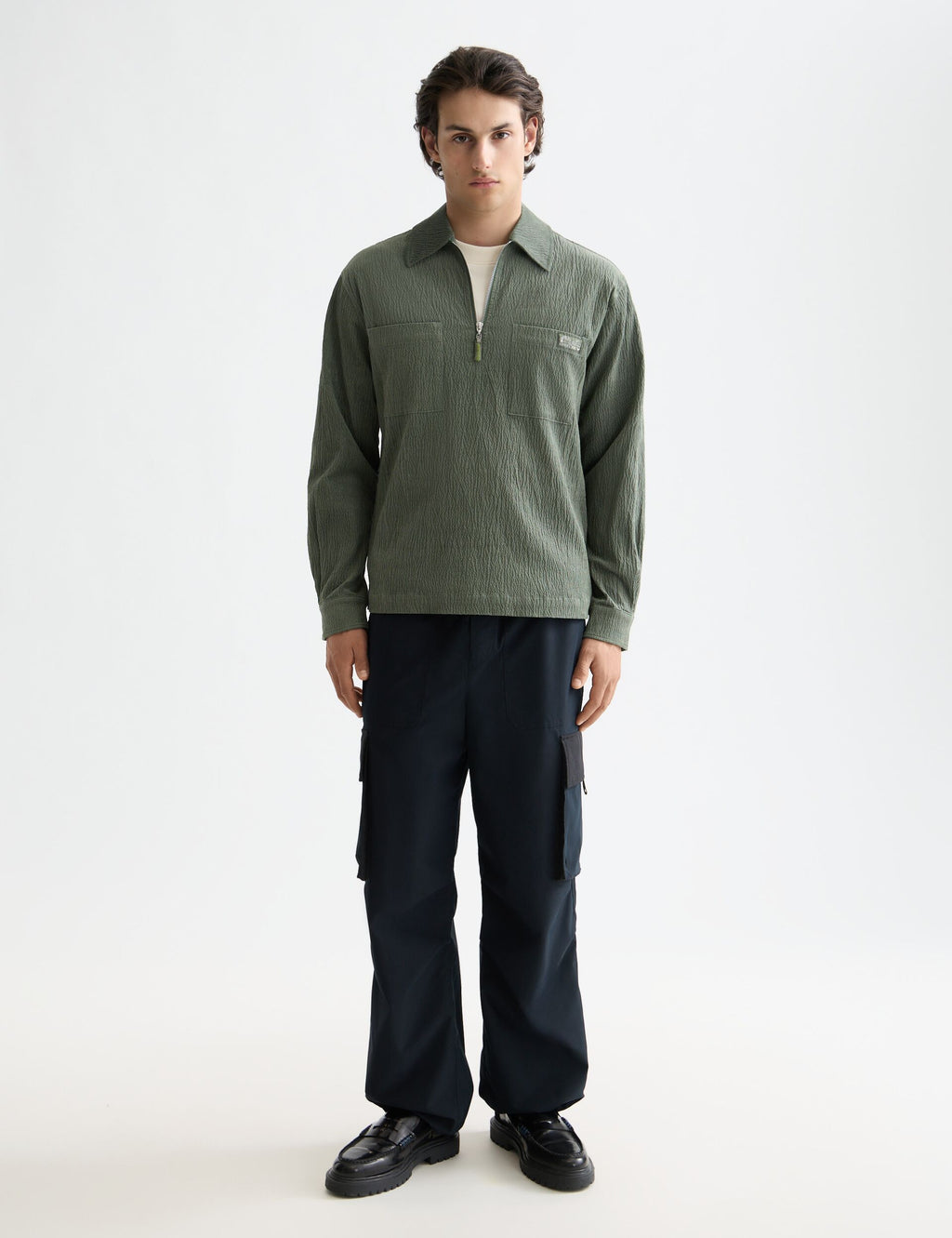 Quarter zip corduroy shirt