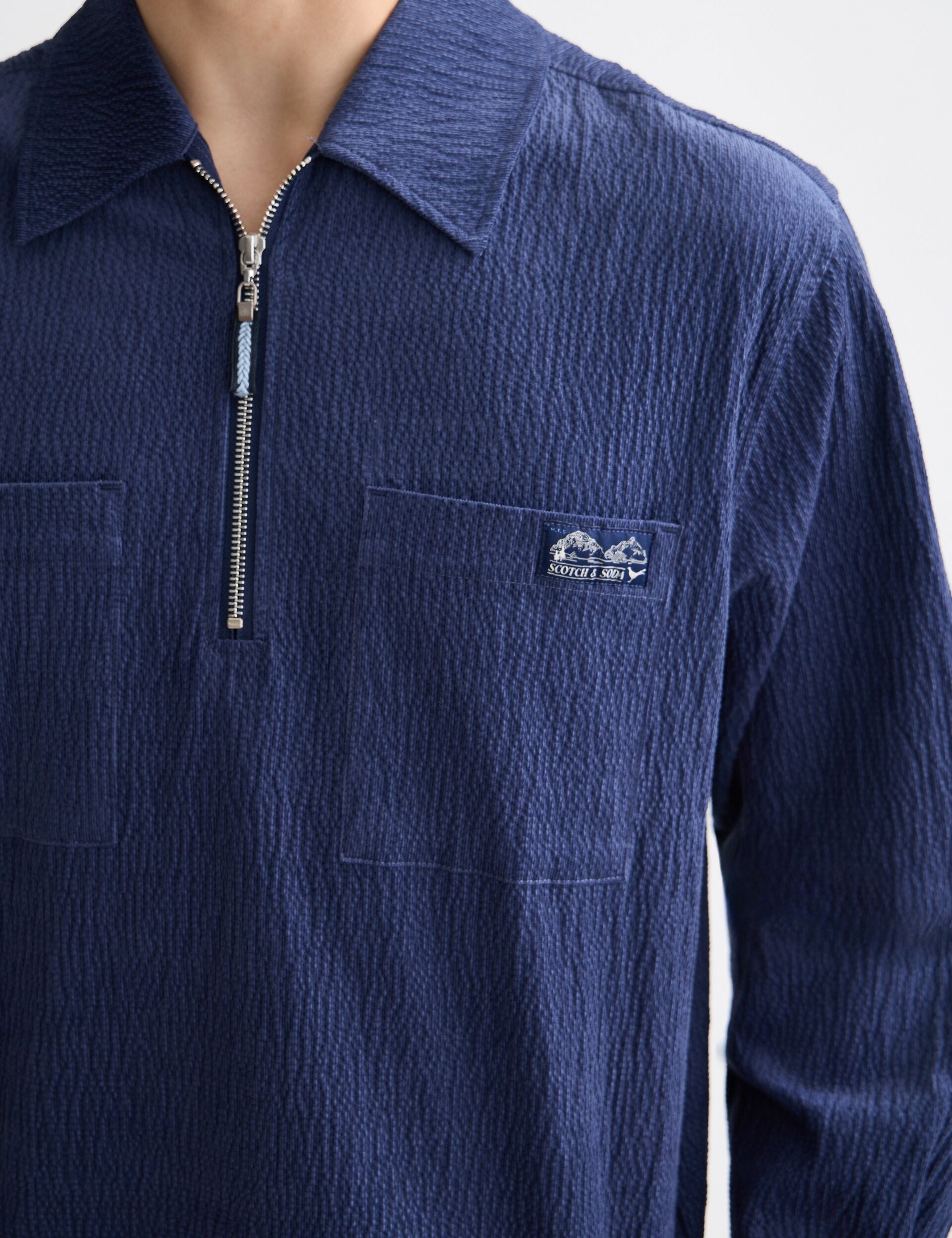 Quarter zip corduroy shirt