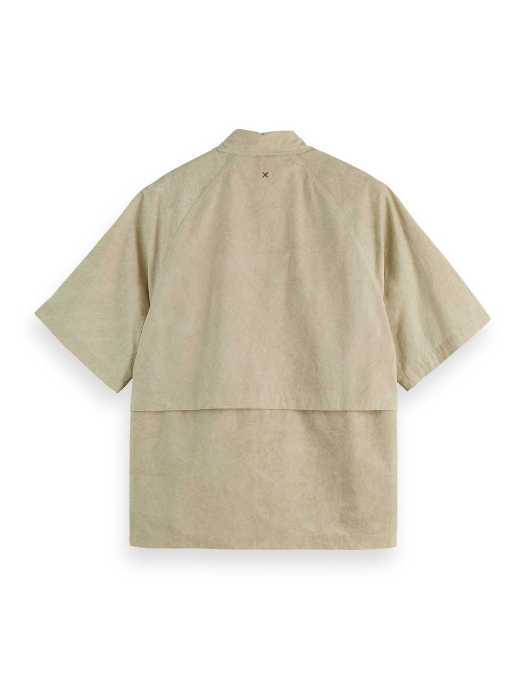 Washed layered short-sleeved shirt