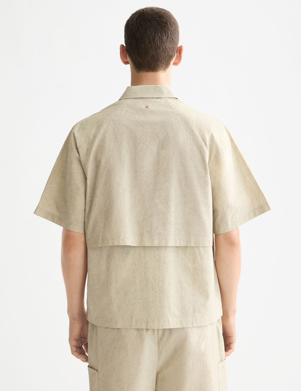 Washed layered short-sleeved shirt