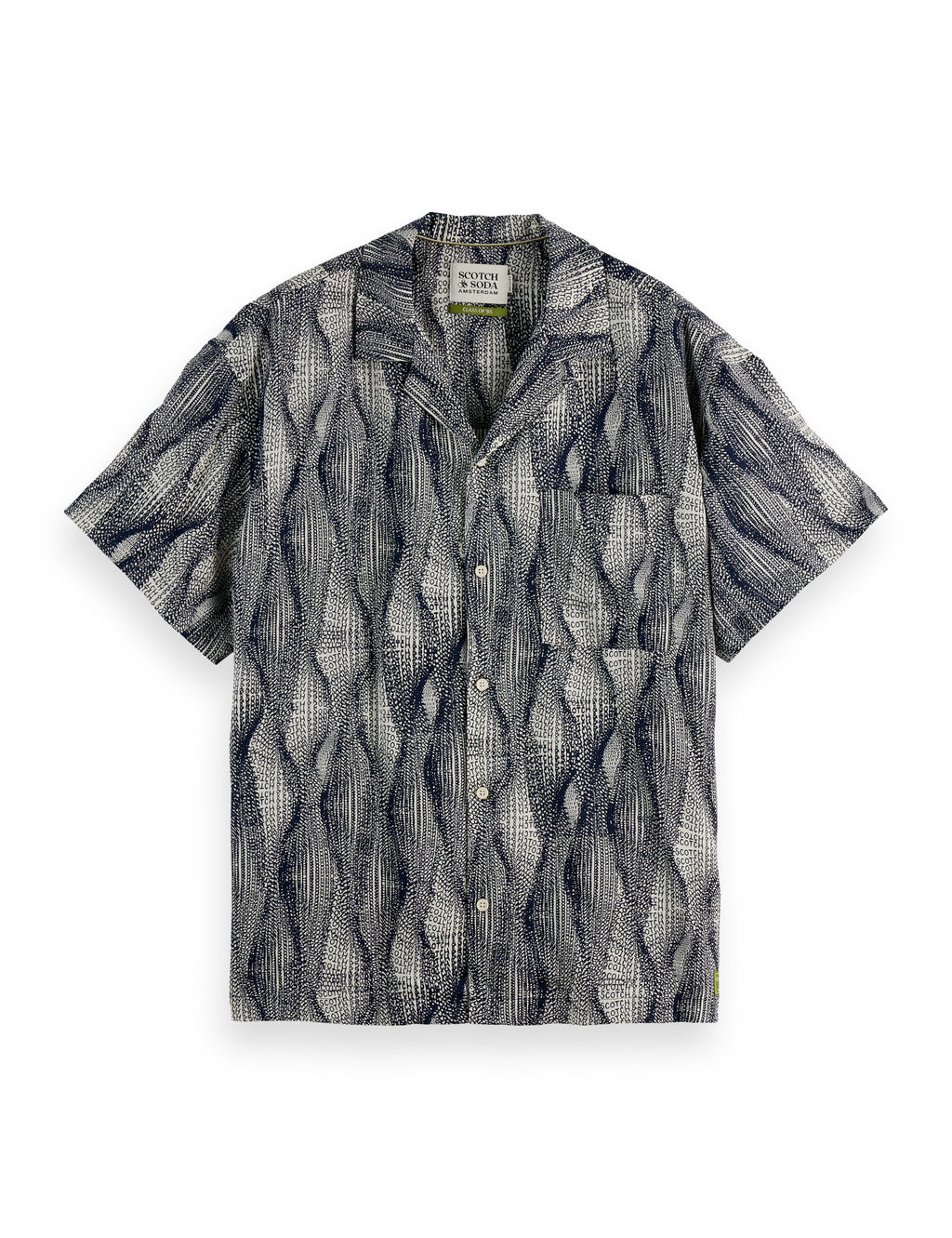 Printed short-sleeved tencel shirt