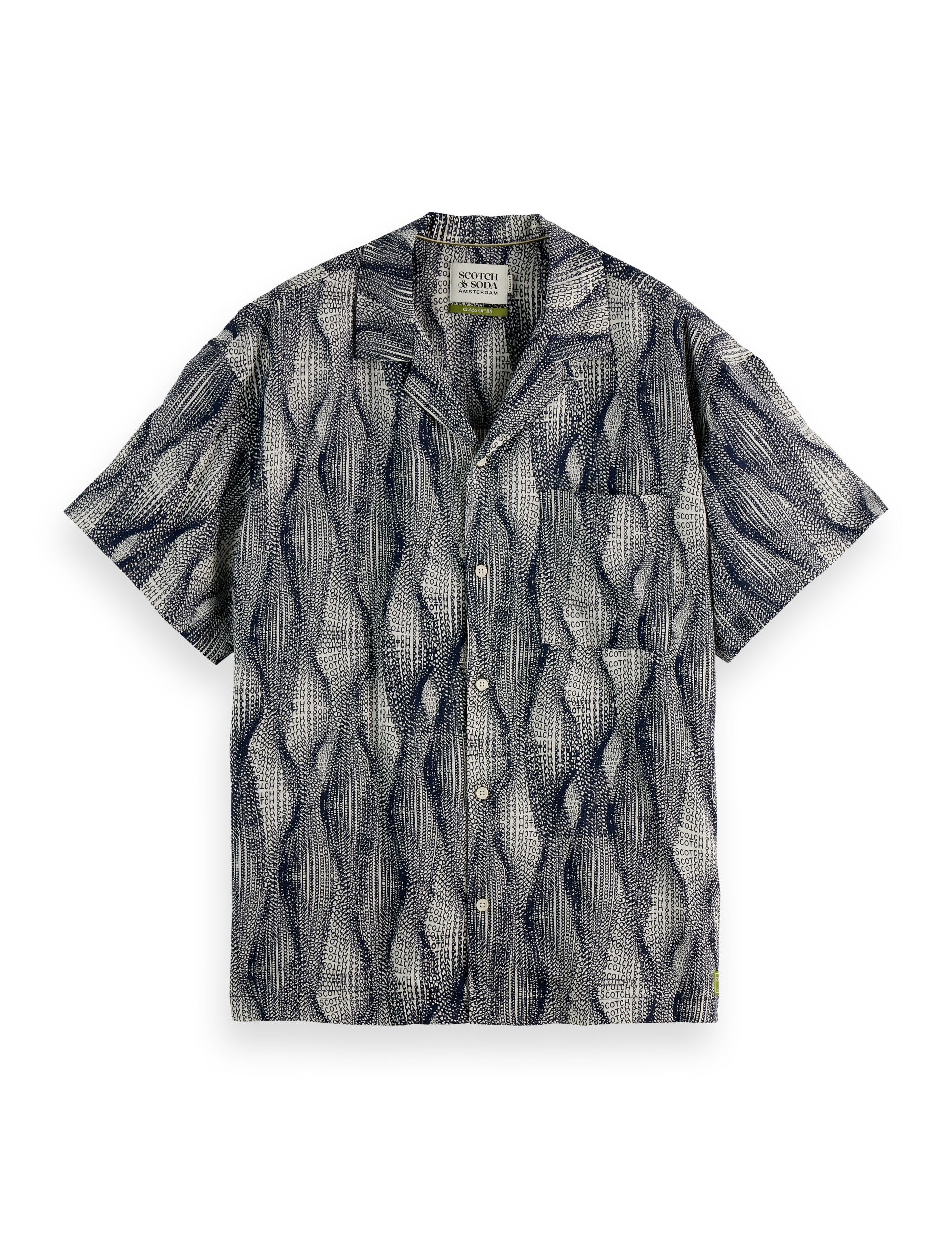 Printed short-sleeved tencel shirt