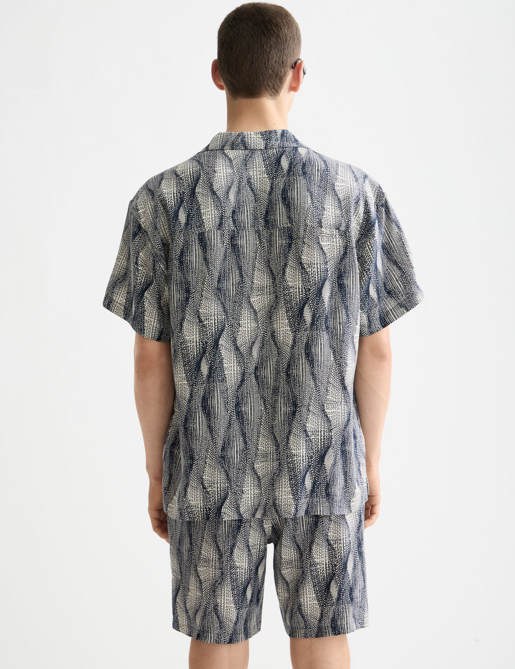 Printed short-sleeved tencel shirt