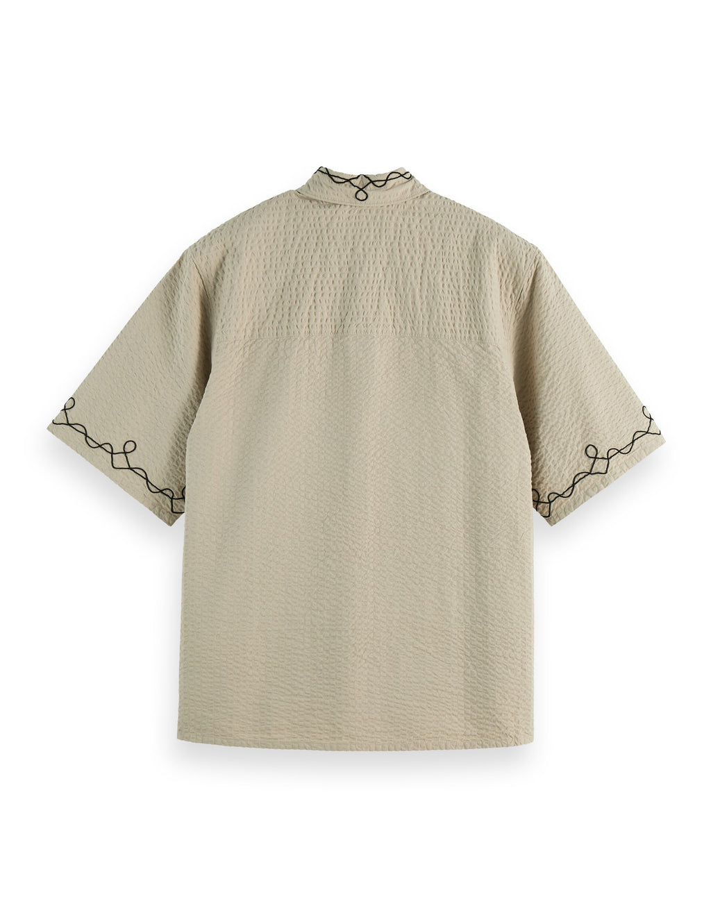 Embroidered short-sleeved shirt