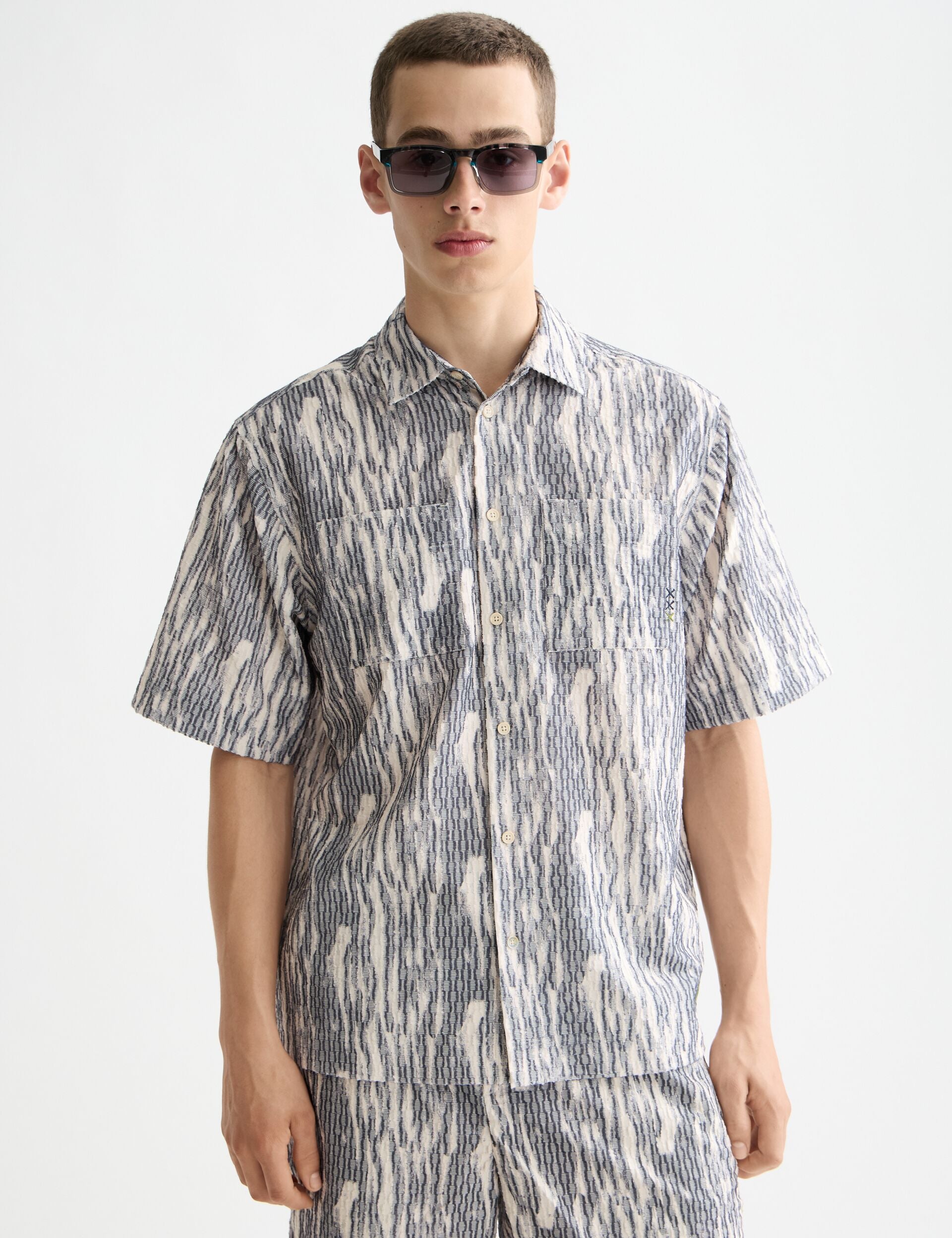 Jacquard short-sleeved shirt