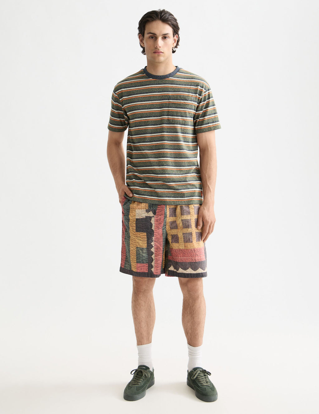 Relaxed Fit Yarn Dye Stripe T-shirt
