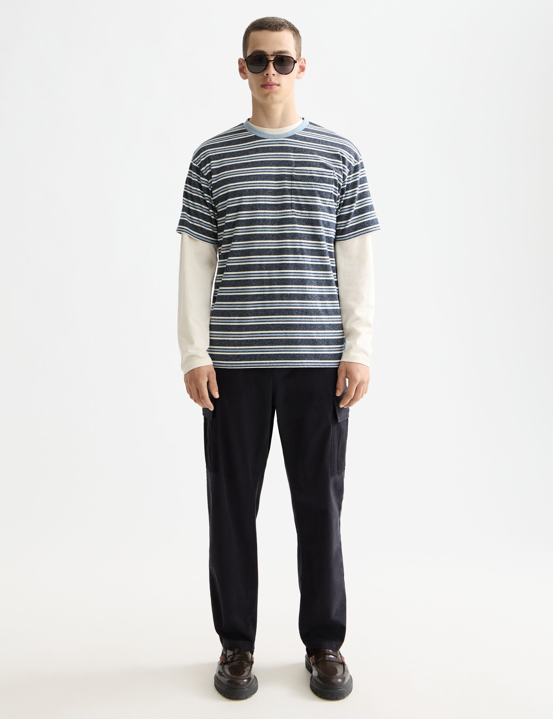 Relaxed Fit Yarn Dye Stripe T-shirt