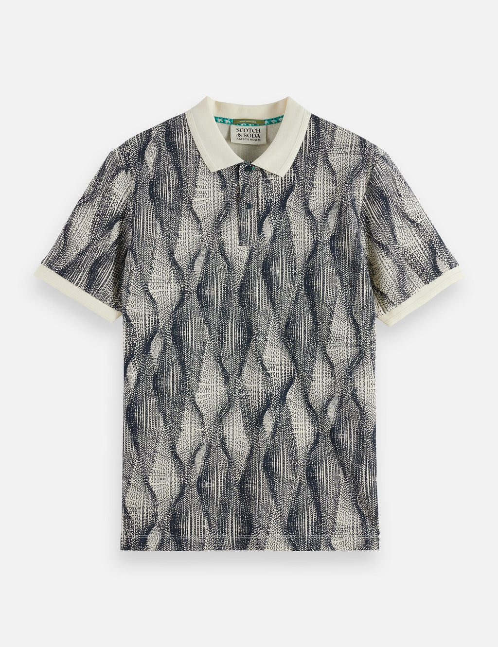 Micro allover print regular fit polo