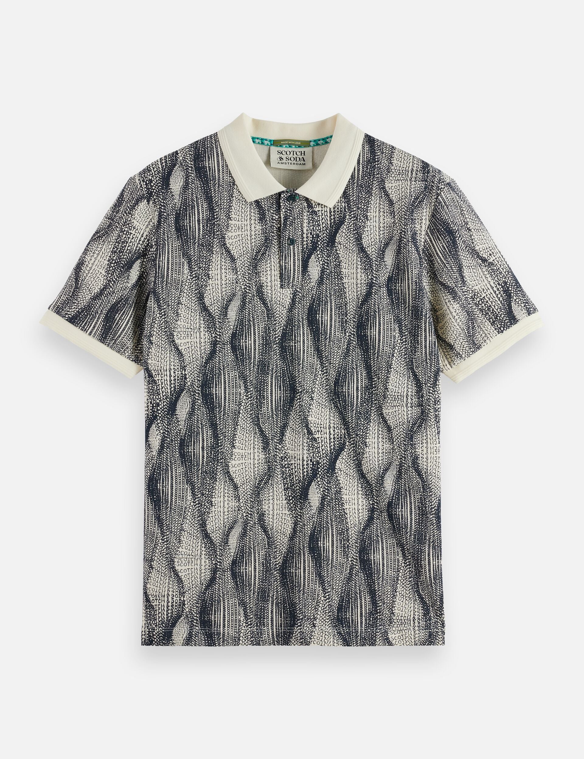 Micro allover print regular fit polo