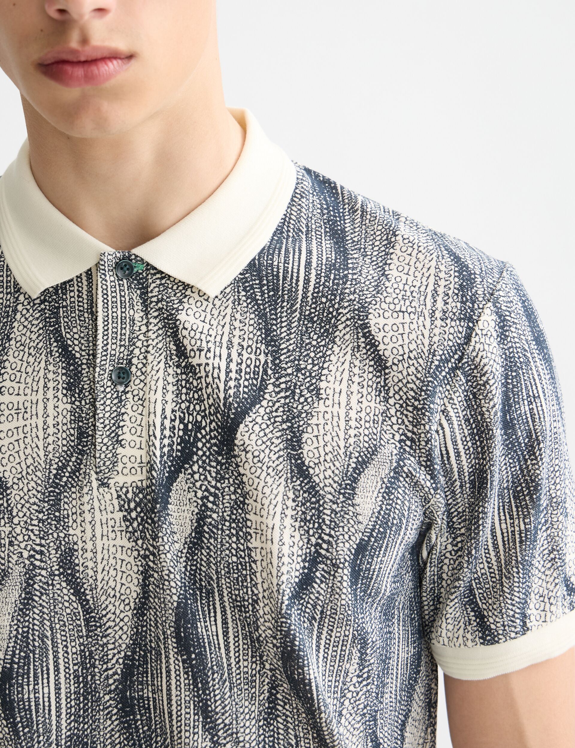 Micro allover print regular fit polo