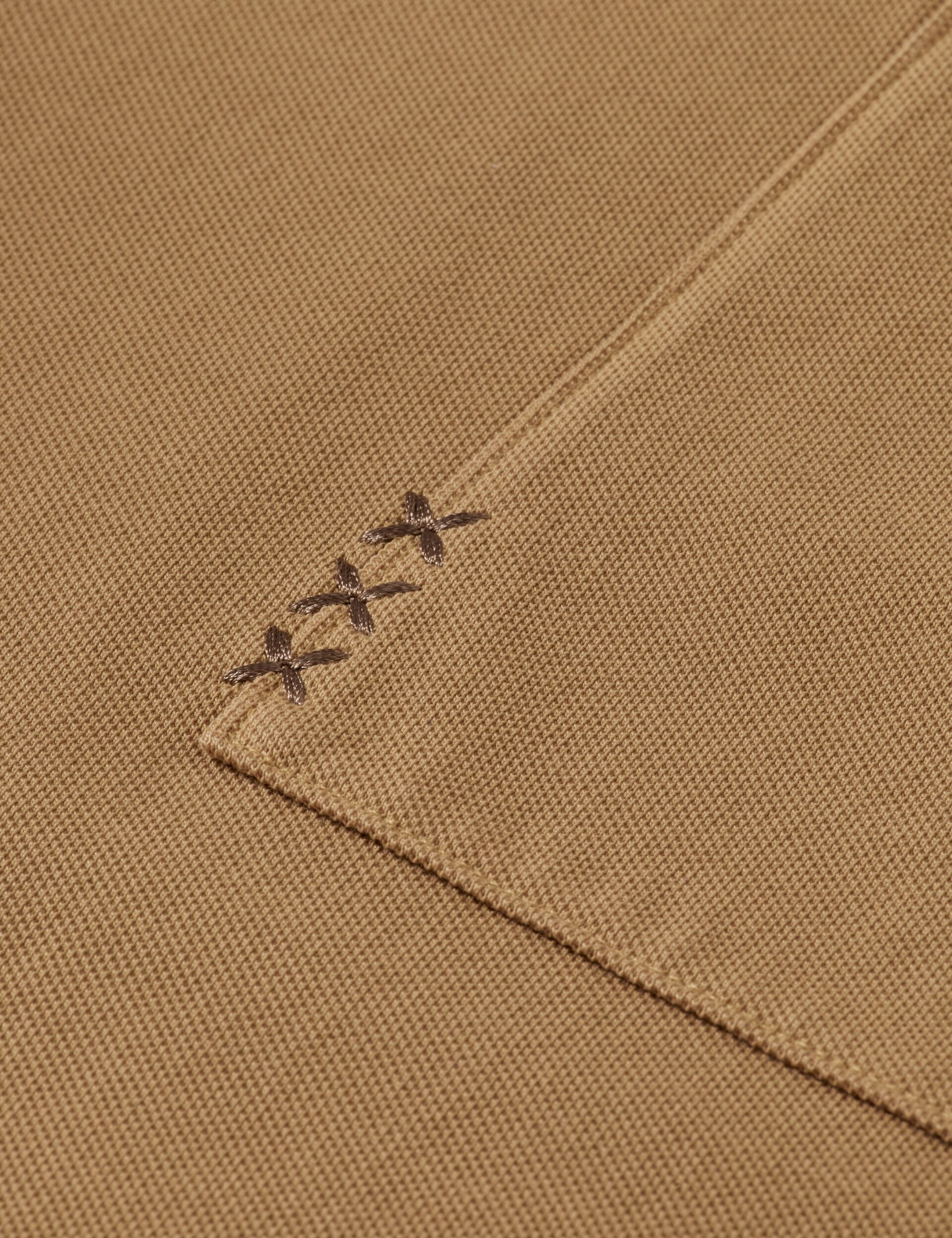 Garment-dyed pique relaxed fit pocket polo