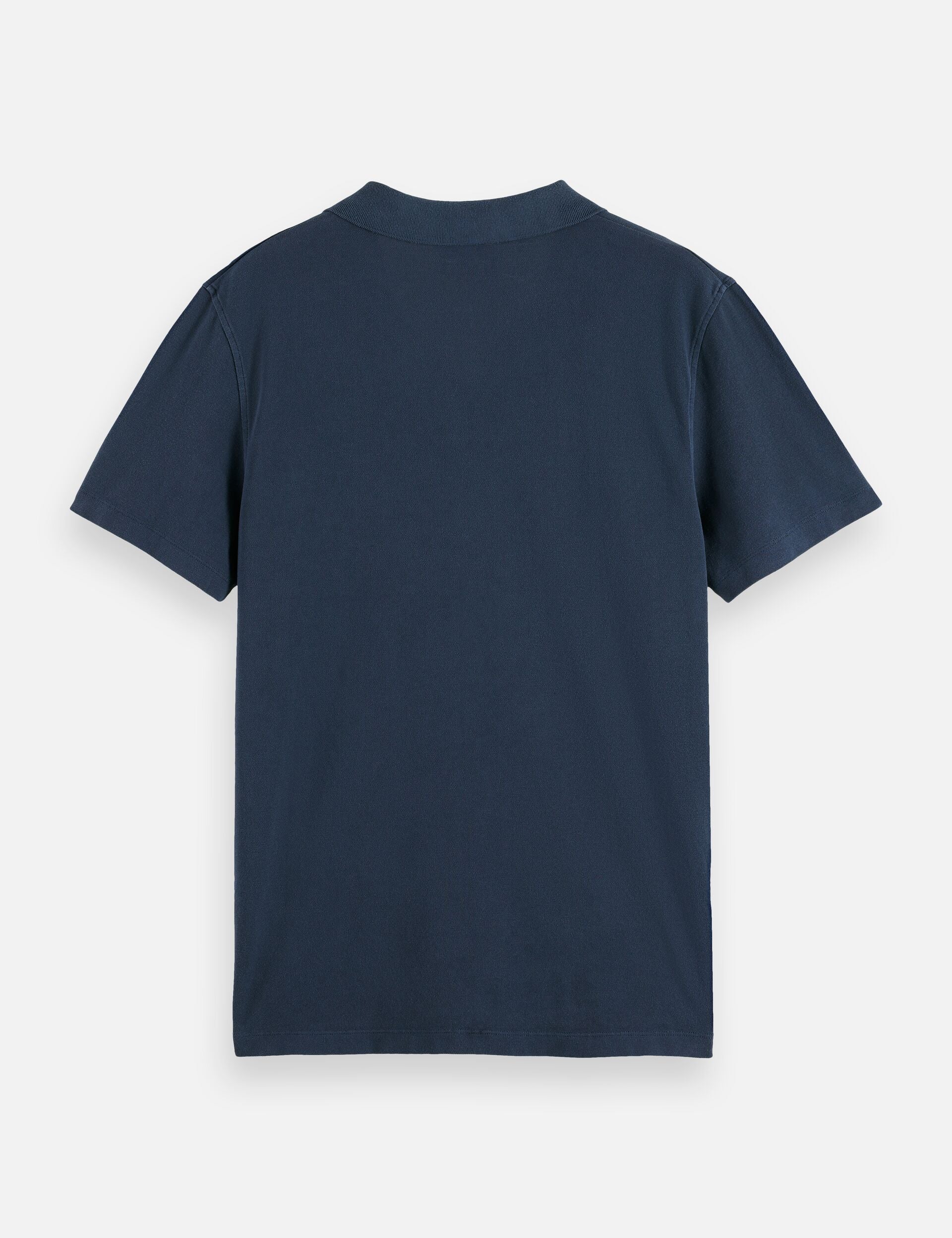 Garment-dyed pique relaxed fit pocket polo