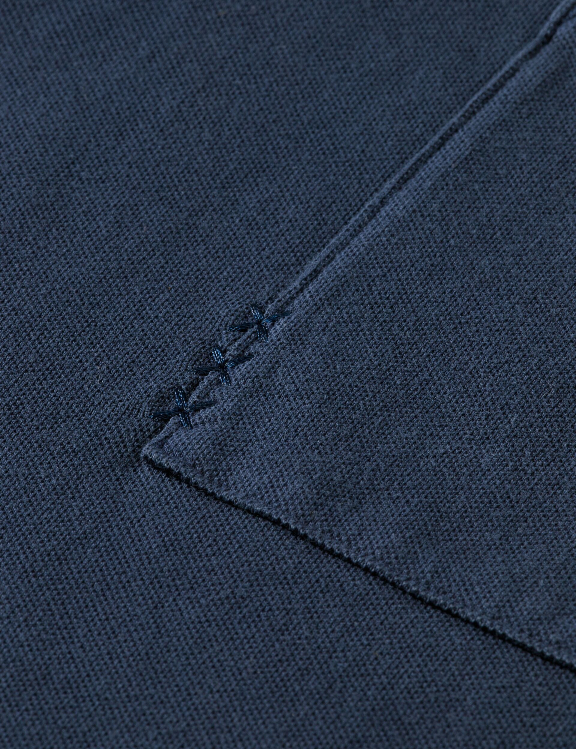 Garment-dyed pique relaxed fit pocket polo
