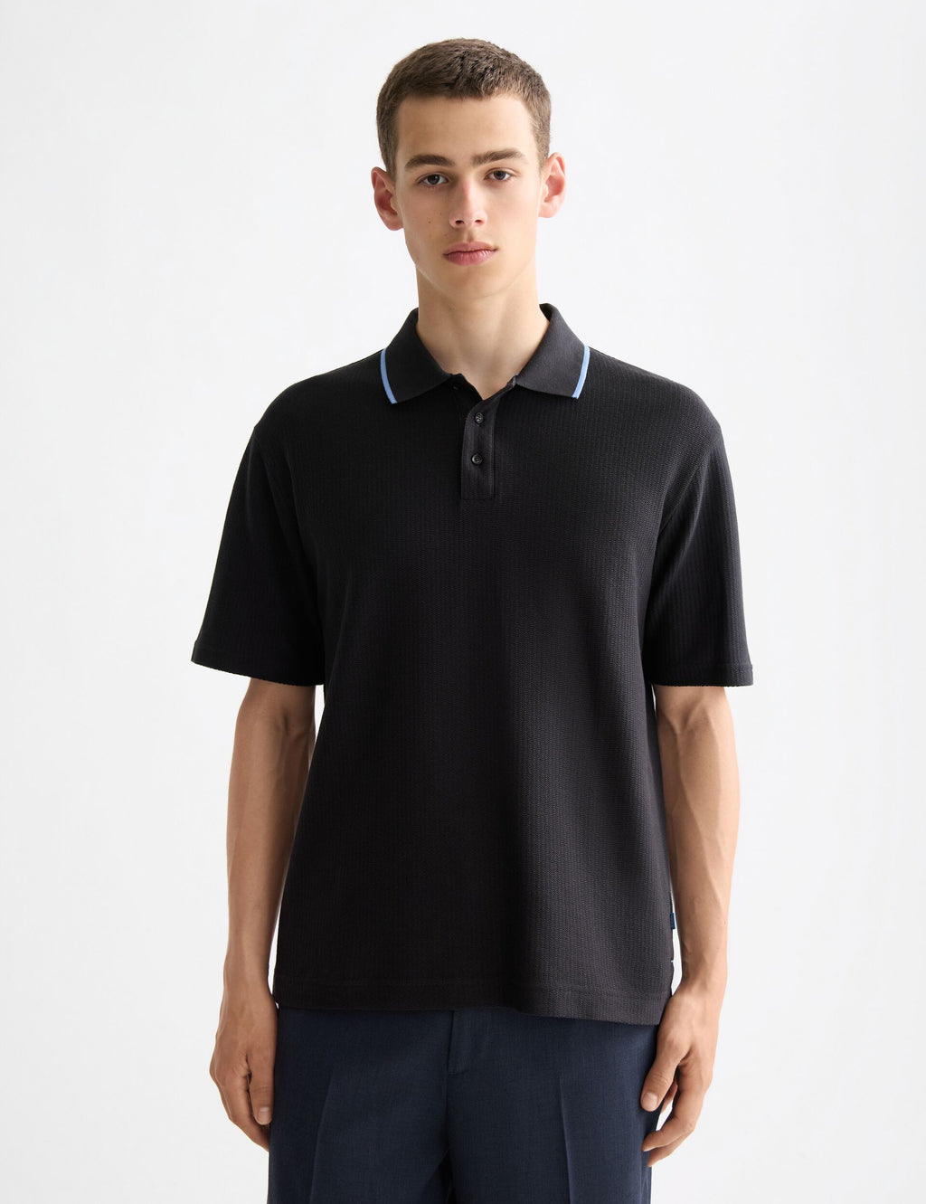 Structured relaxed fit polo