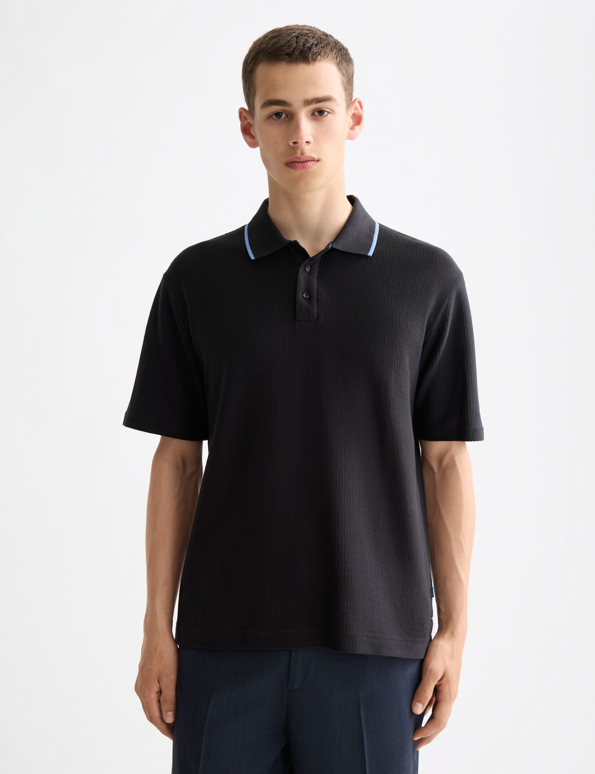 Structured relaxed fit polo