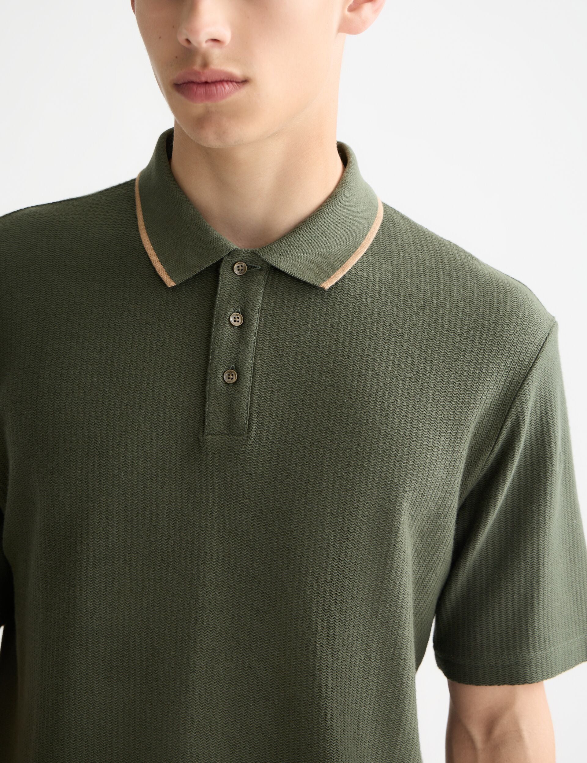 Structured relaxed fit polo