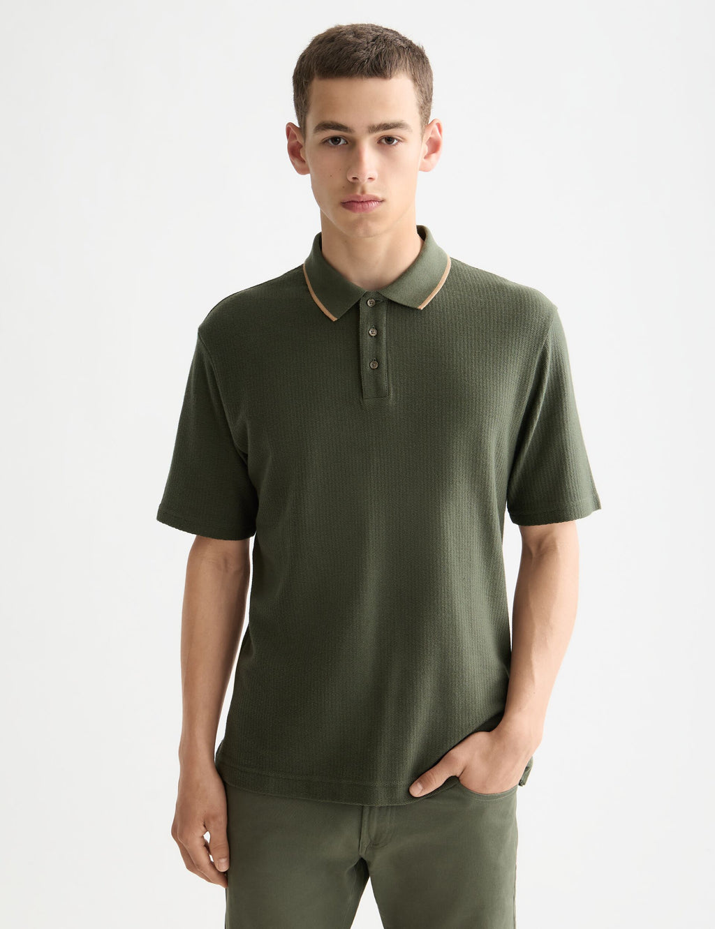 Structured relaxed fit polo