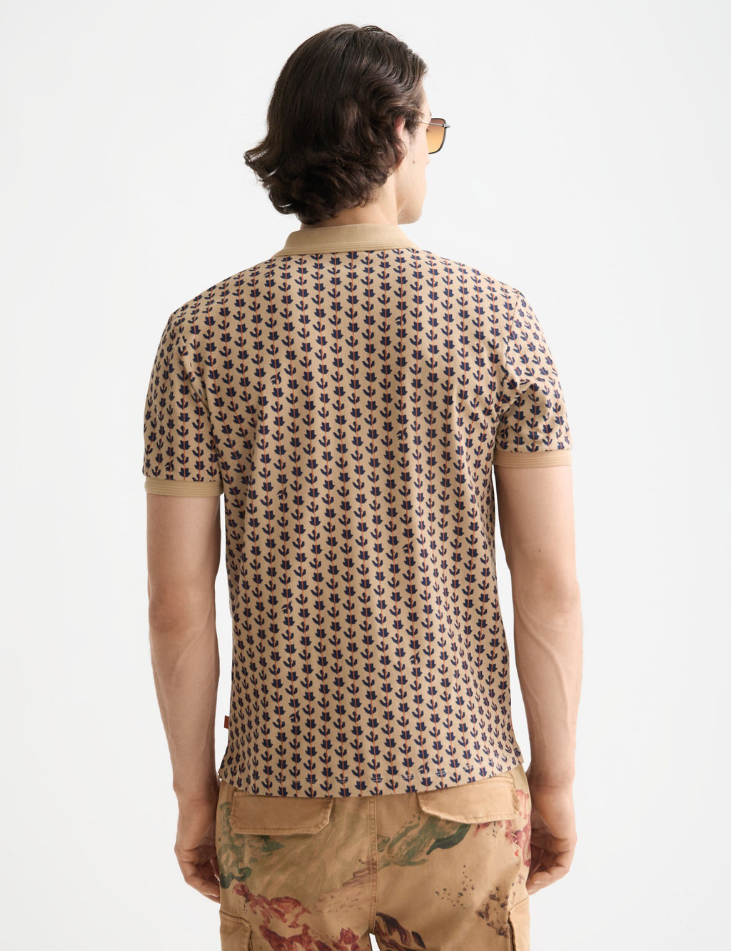 Micro allover print jersey regular fit polo