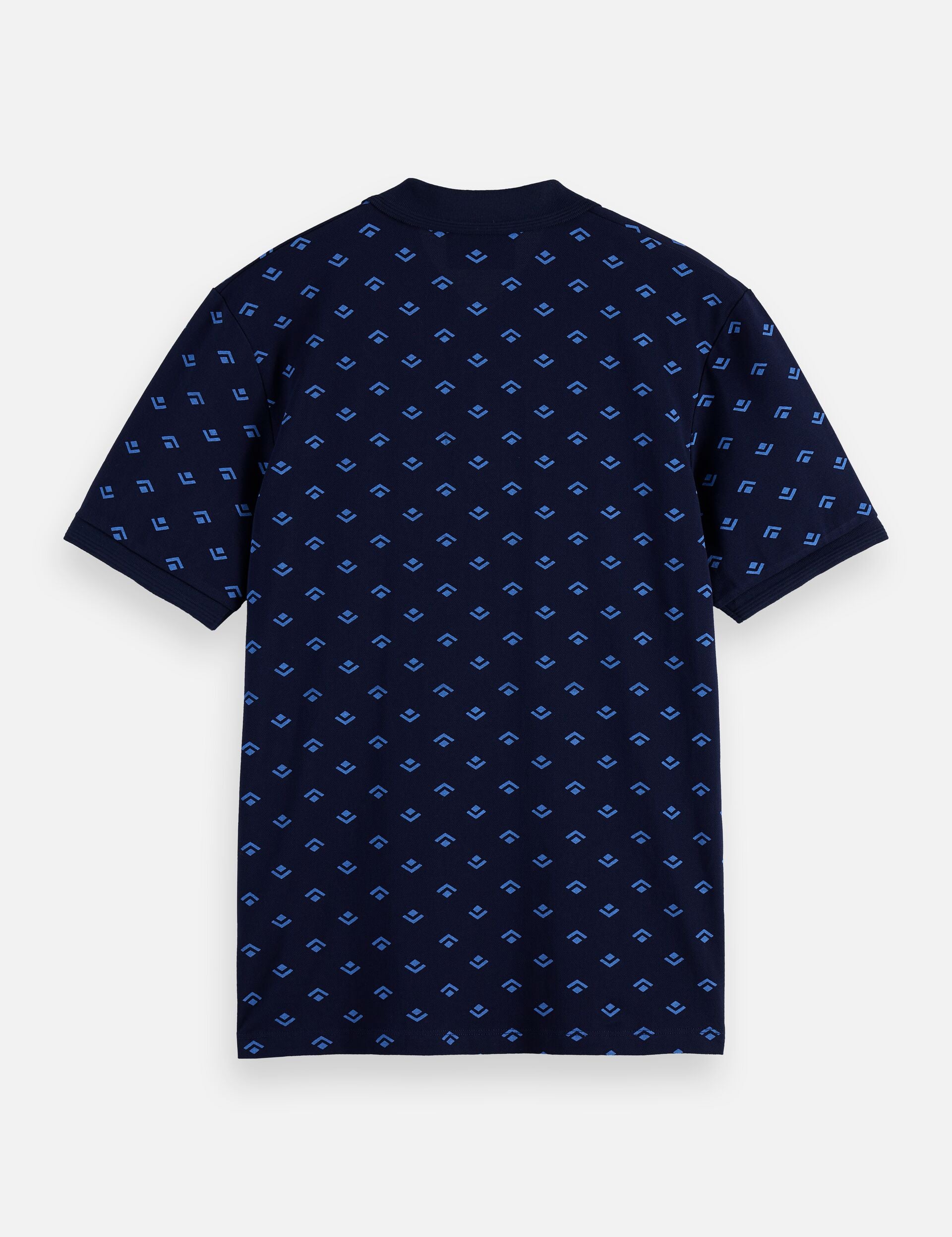 Micro allover print jersey regular fit polo