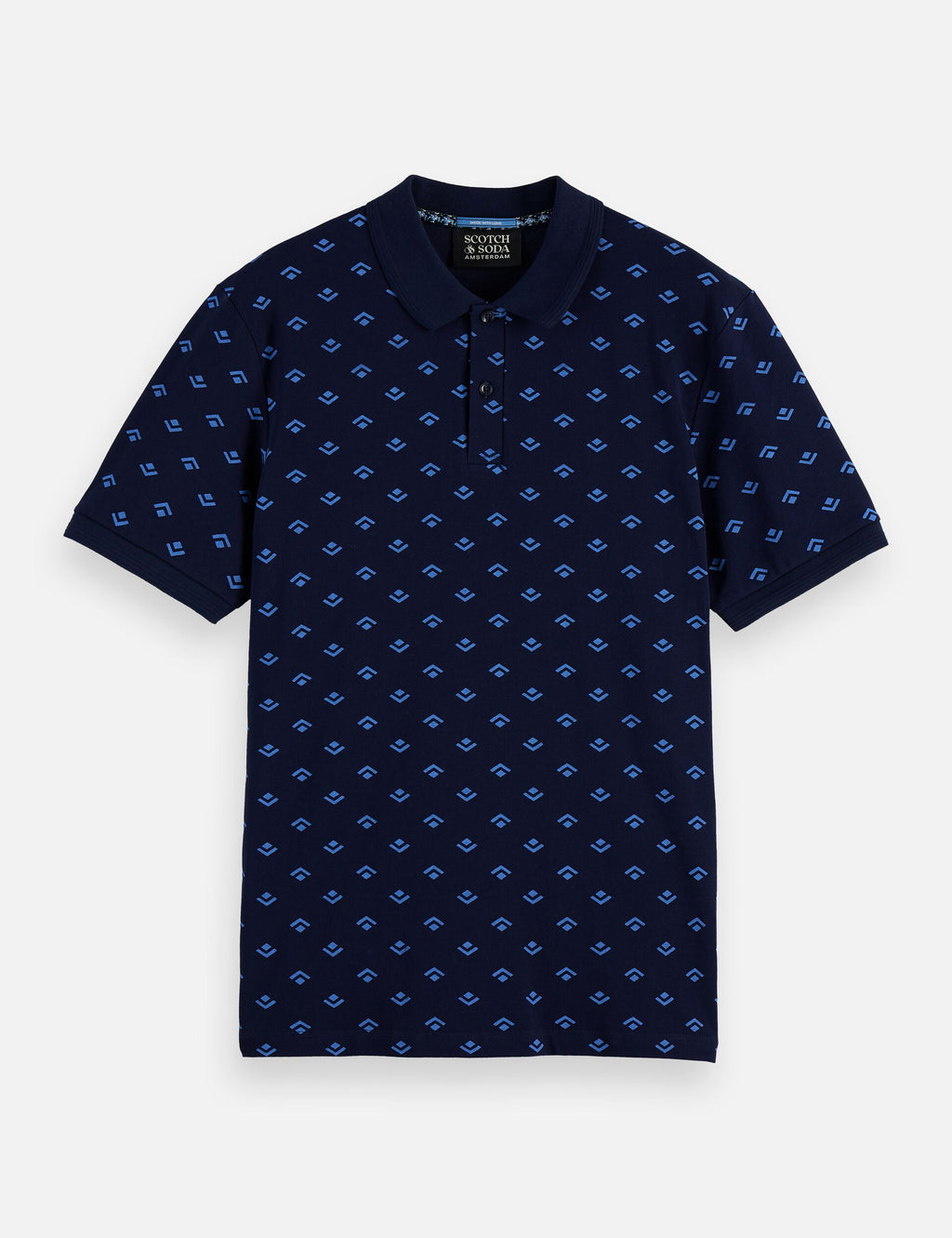 Micro allover print jersey regular fit polo