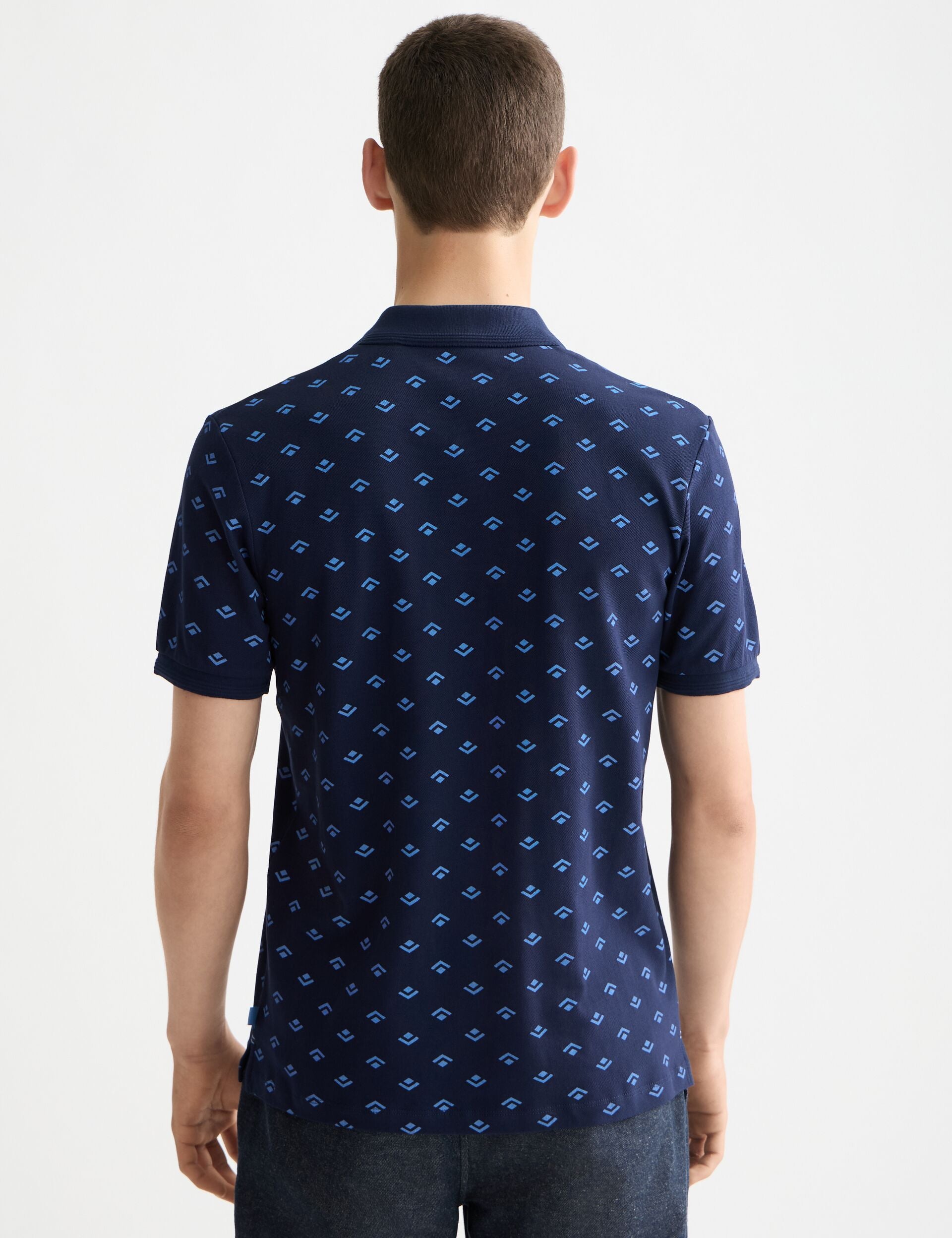 Micro allover print jersey regular fit polo