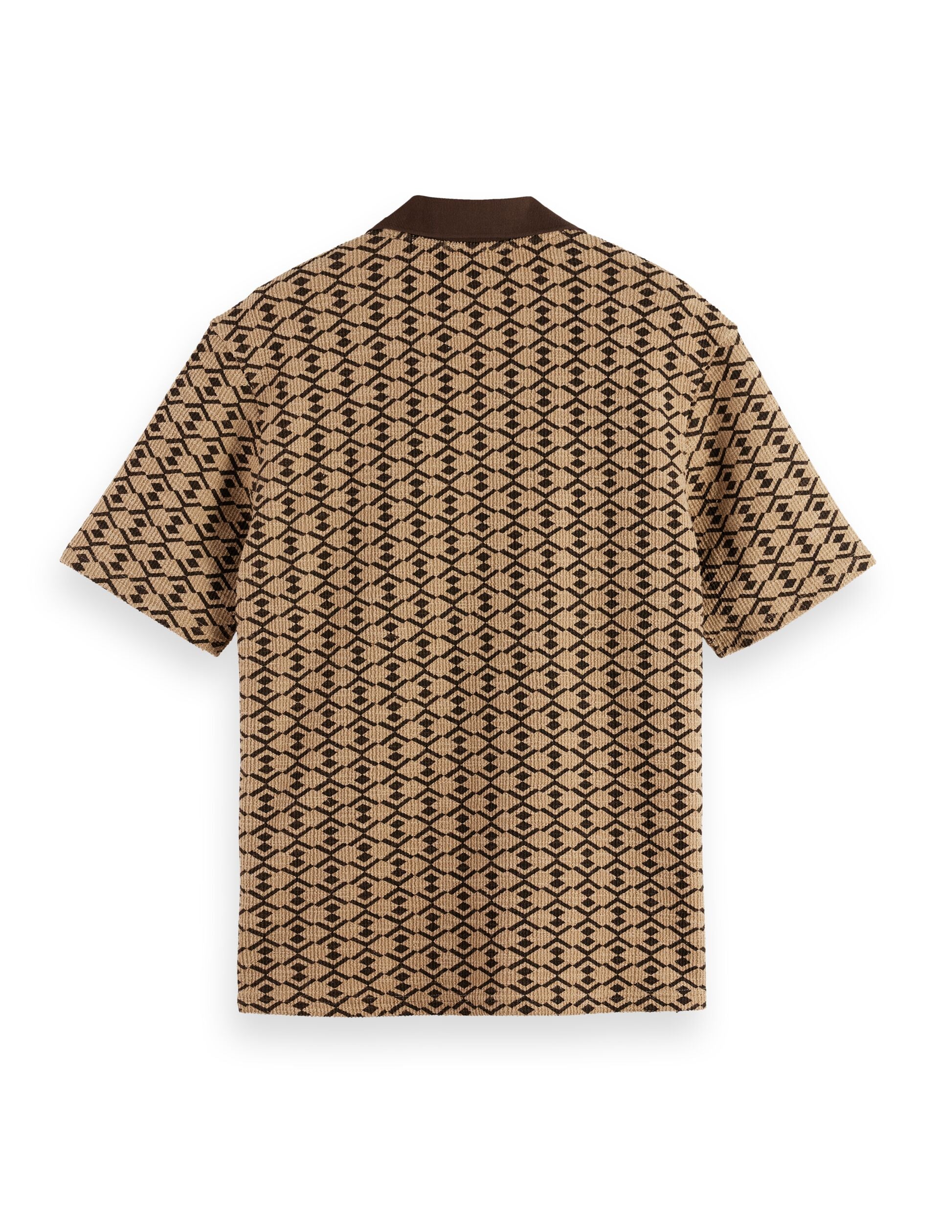 Towelling printed relaxed fit polo