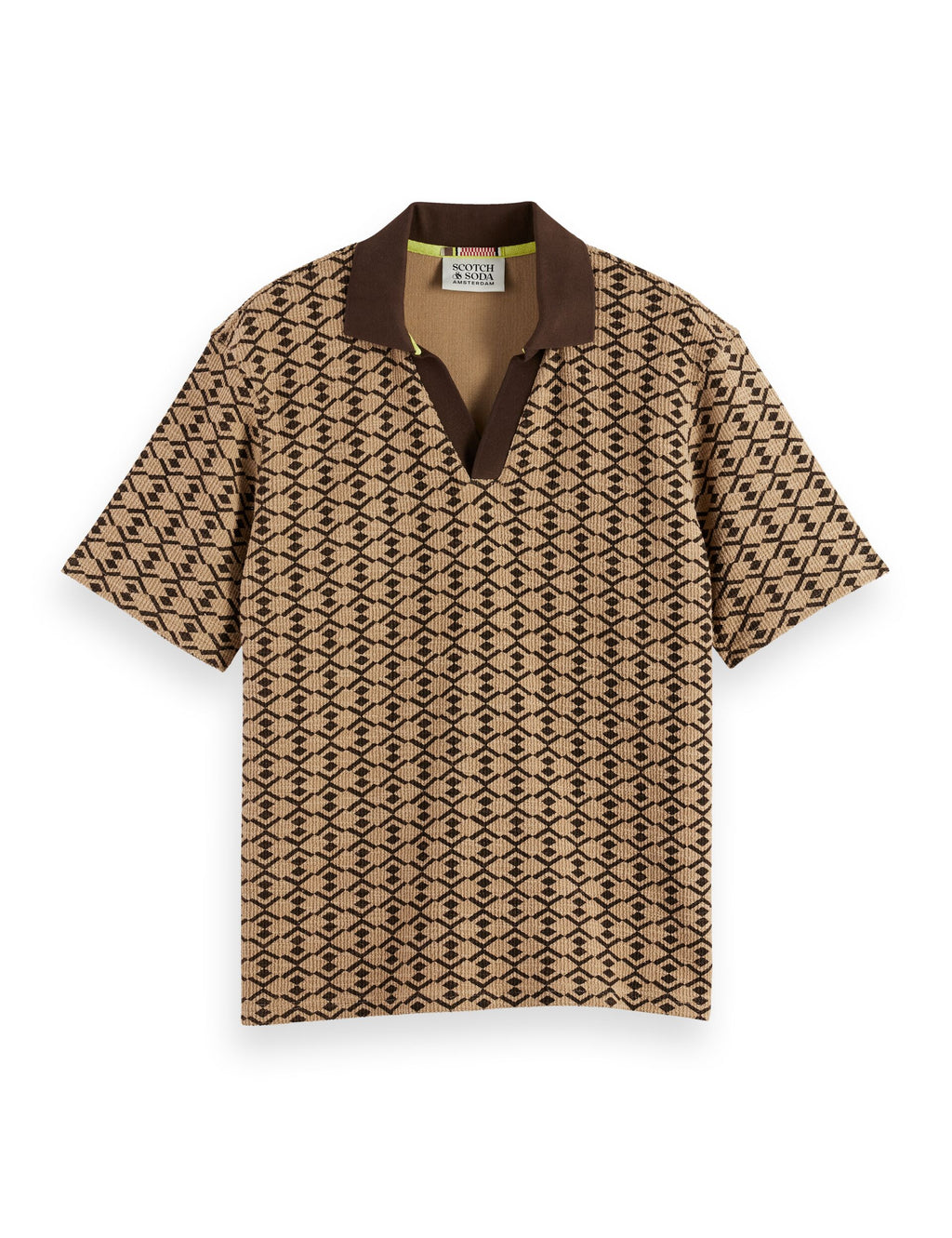 Towelling printed relaxed fit polo