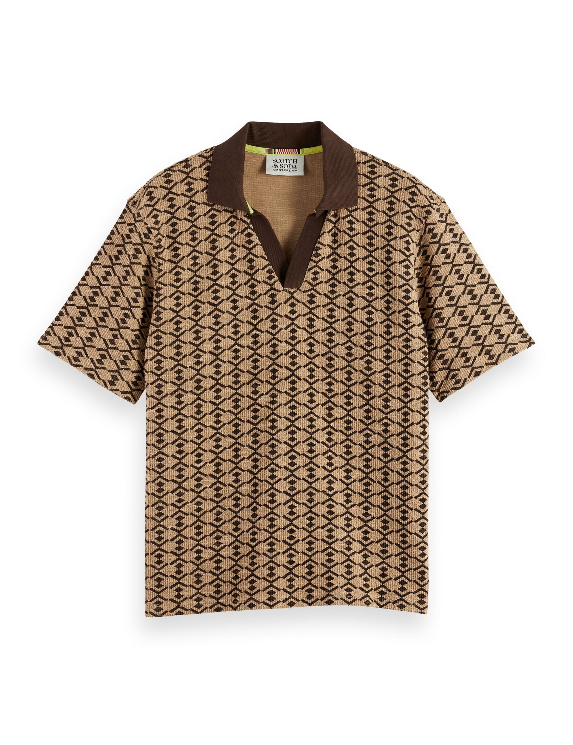 Towelling printed relaxed fit polo