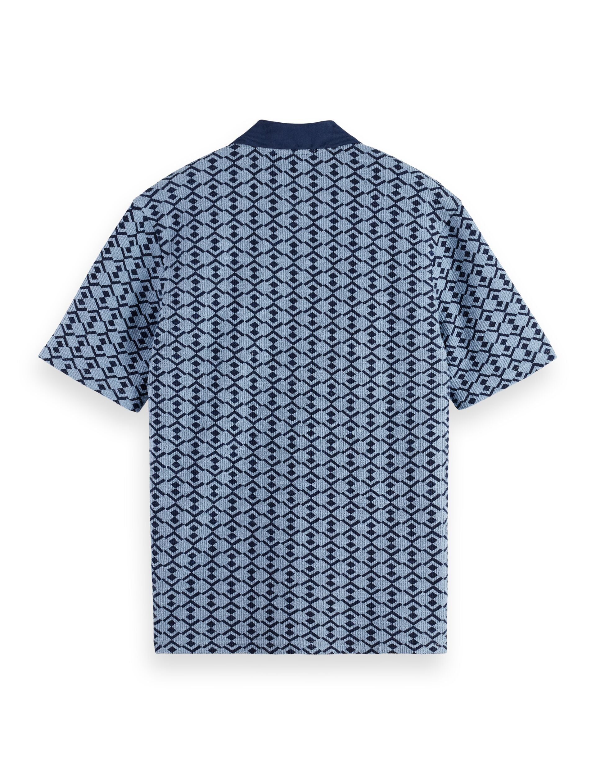 Towelling printed relaxed fit polo