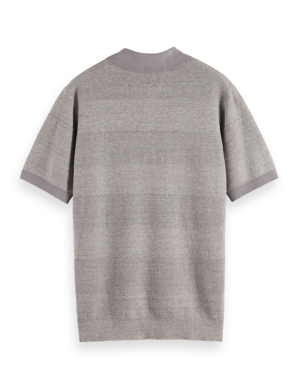 Knitted tone on tone striped regular fit polo