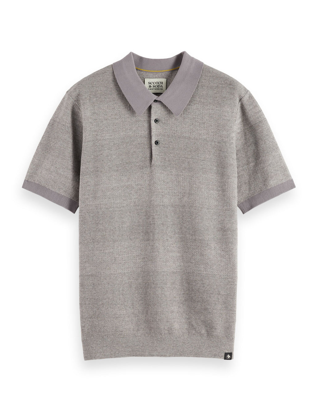 Knitted tone on tone striped regular fit polo